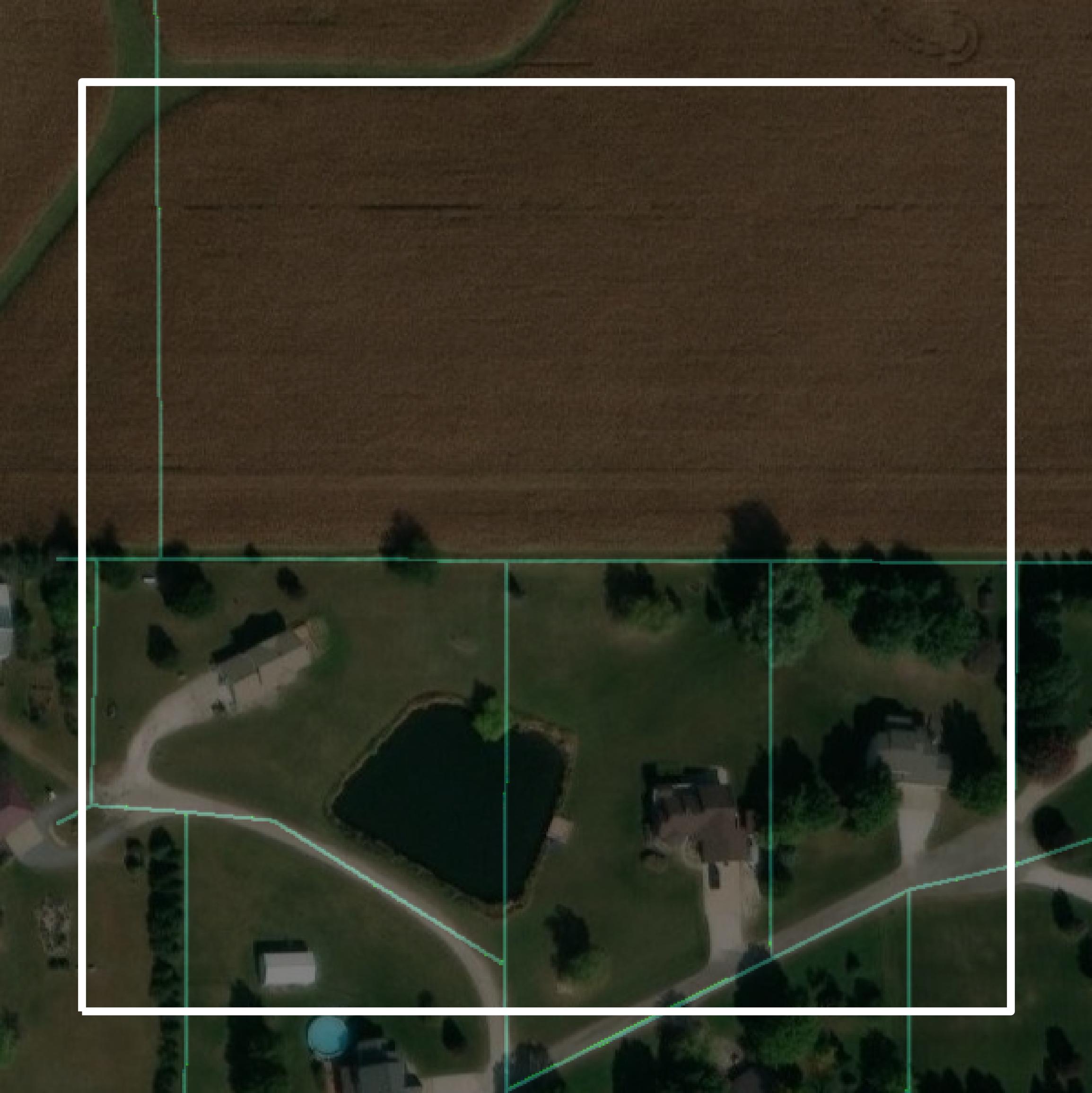 This image shows parcel and building data in Madison County created using GIS data in Equator.