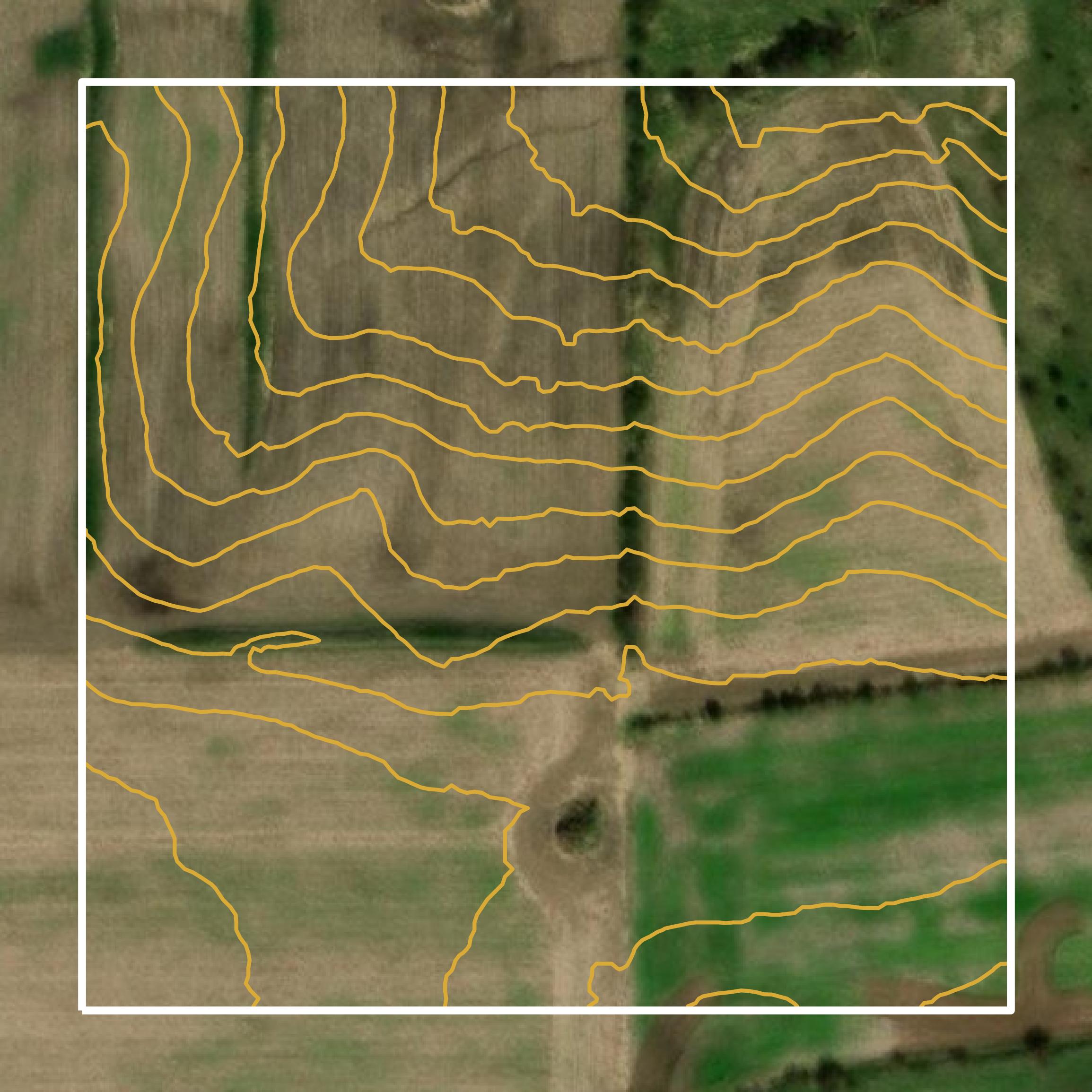 This image shows a contour map in Marion County created using GIS data in Equator.