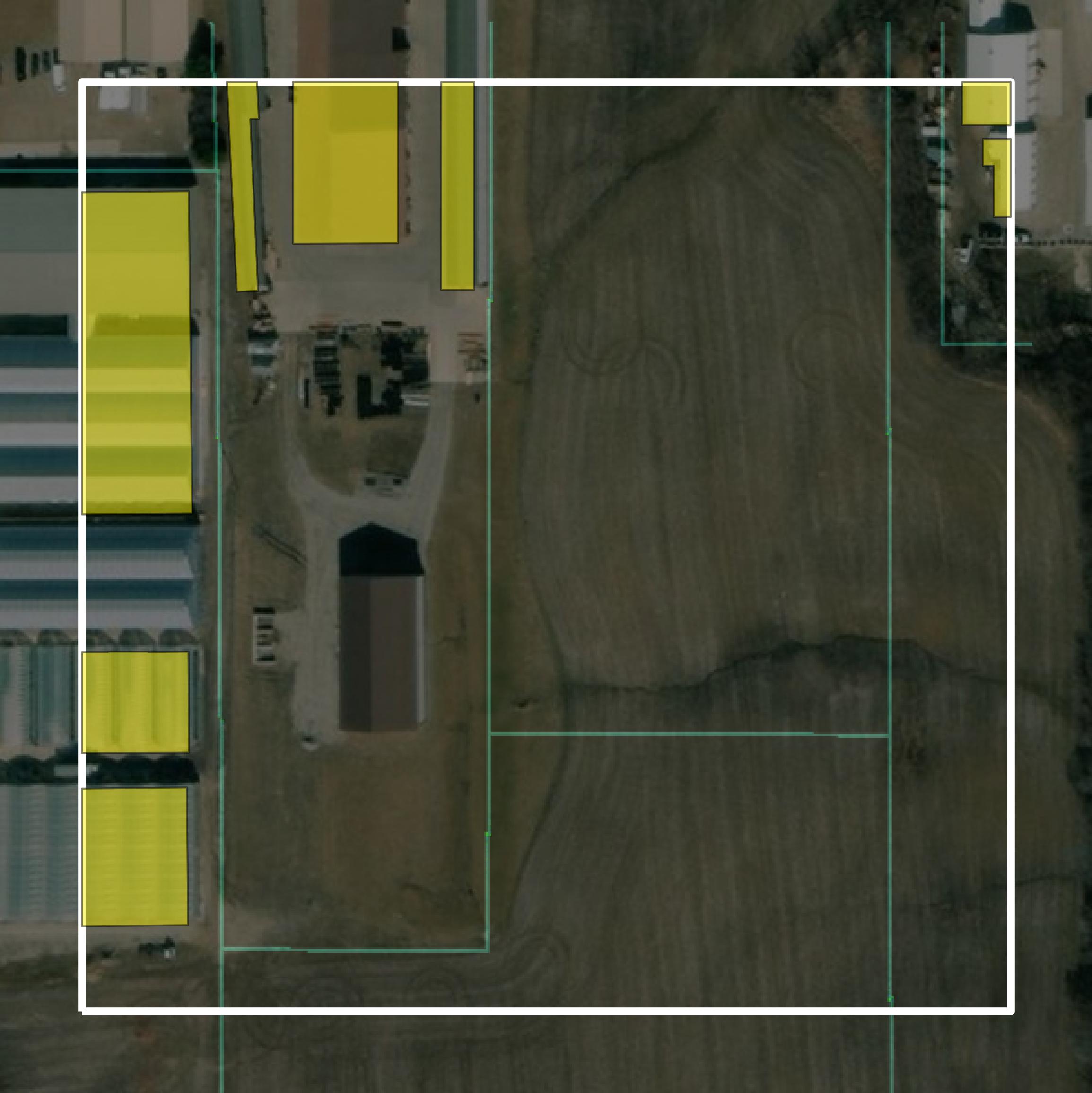 This image shows parcel and building data in Marion County created using GIS data in Equator.
