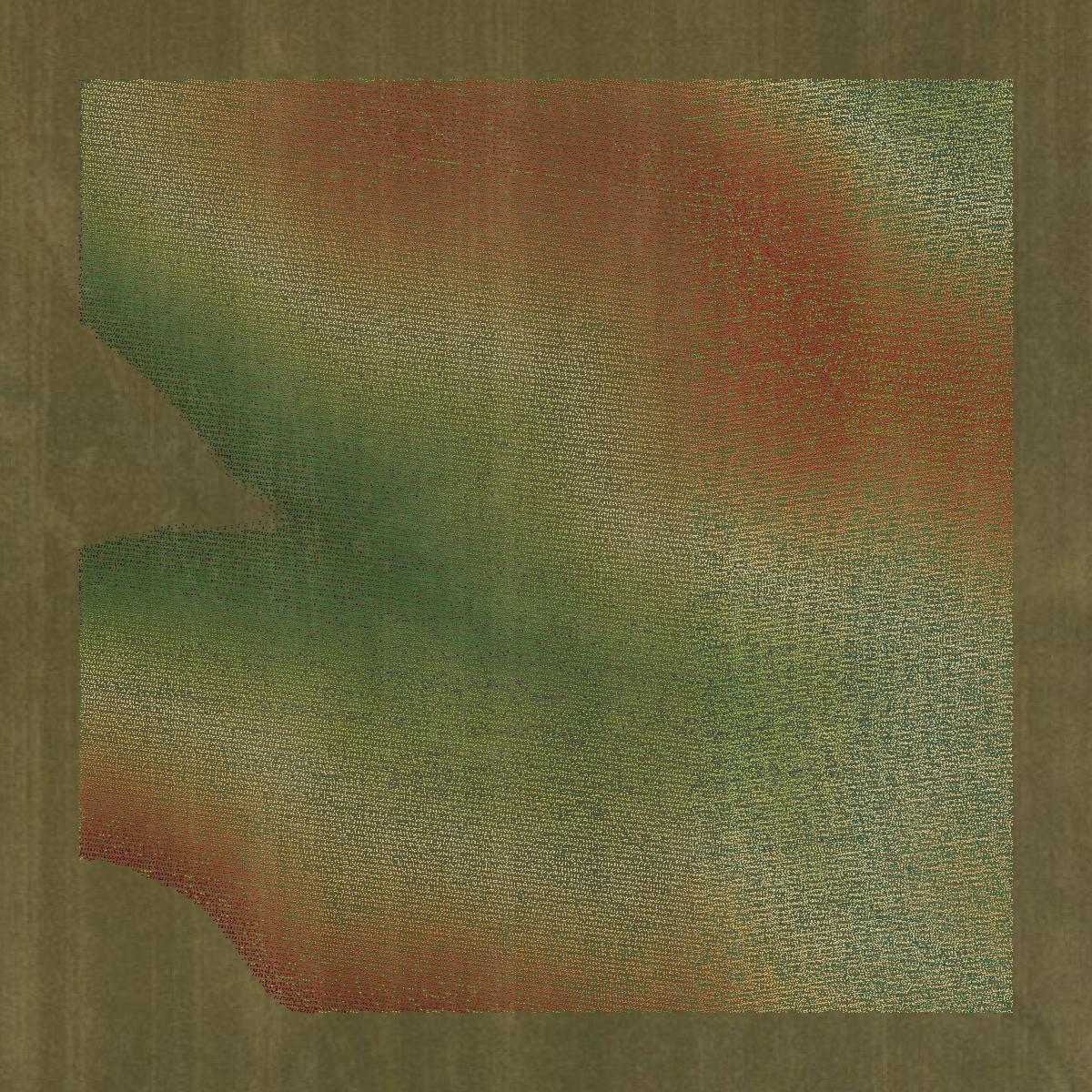 This image shows a LiDAR point cloud in Marshall County created using GIS data in Equator.