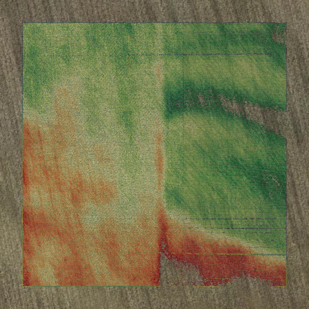 This image shows a LiDAR point cloud in Mills County created using GIS data in Equator.