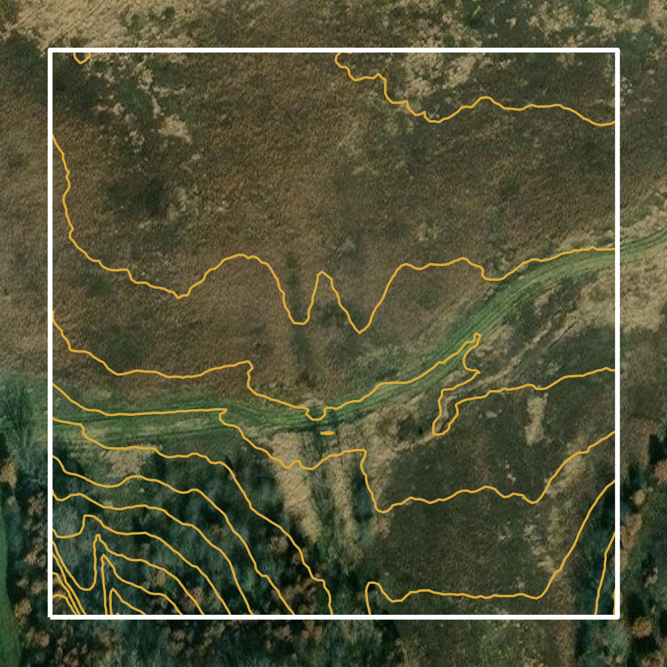 This image shows a contour map in Monroe County created using GIS data in Equator.