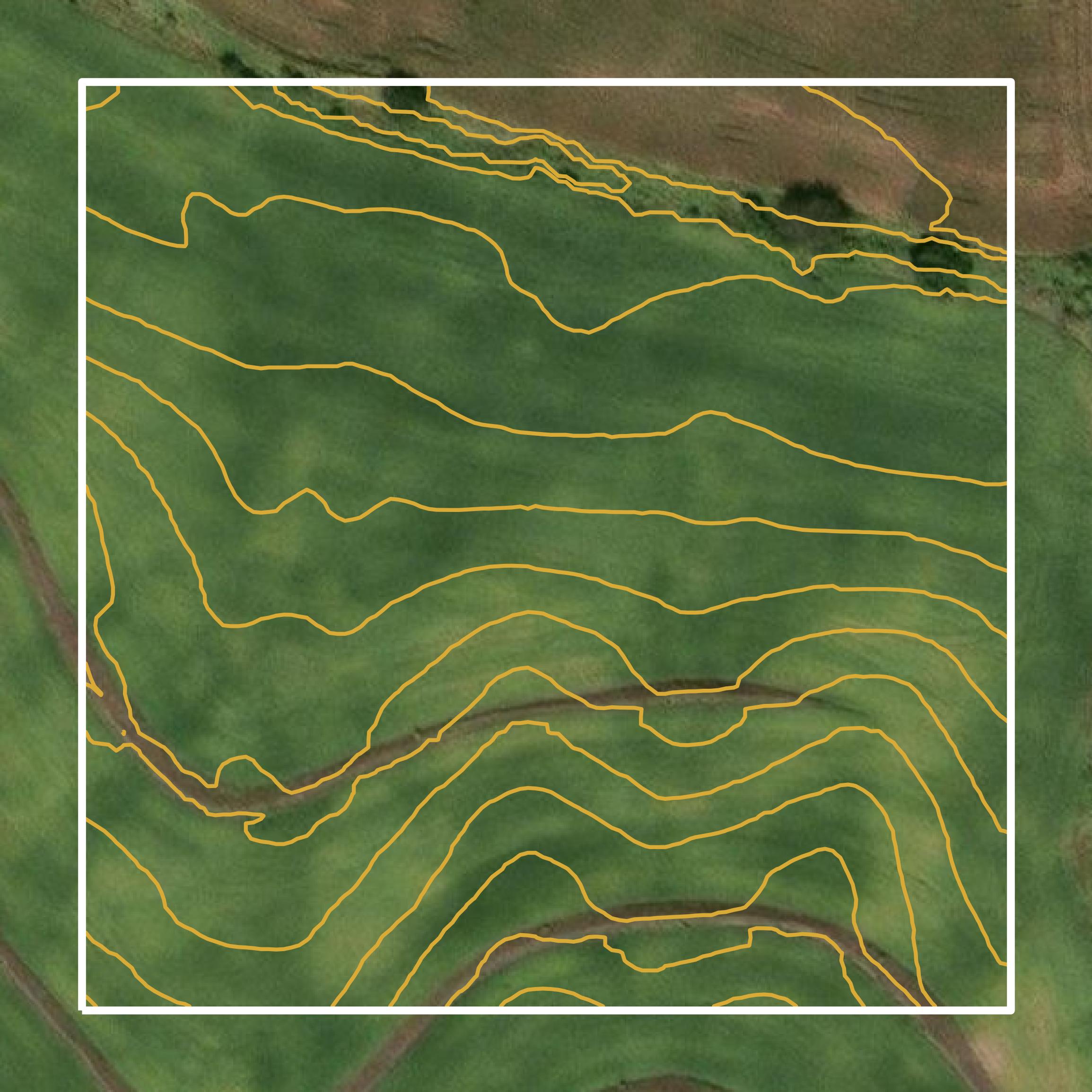 This image shows a contour map in Montgomery County created using GIS data in Equator.