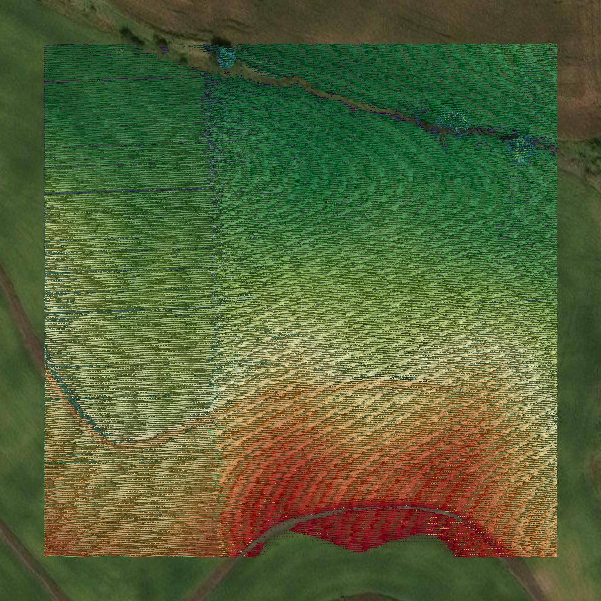 This image shows a LiDAR point cloud in Montgomery County created using GIS data in Equator.