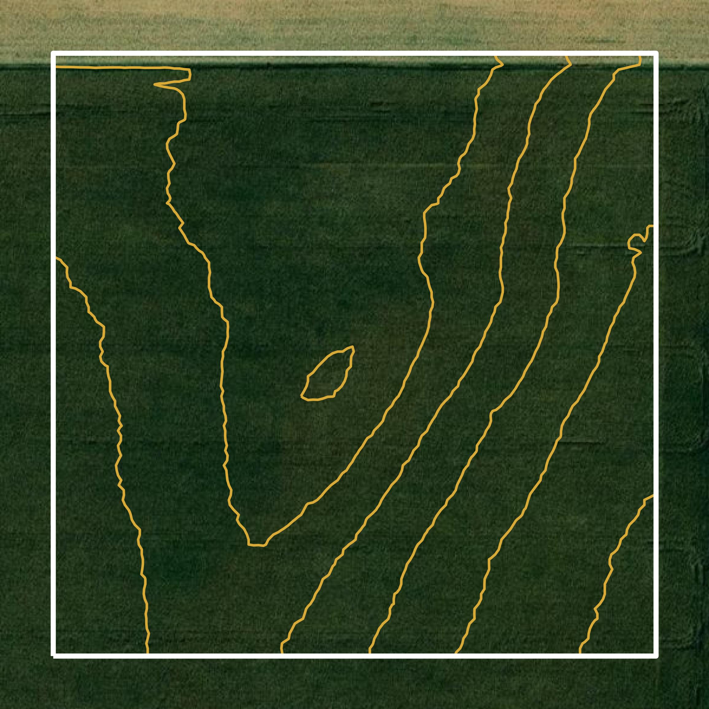 This image shows a contour map in Muscatine County created using GIS data in Equator.