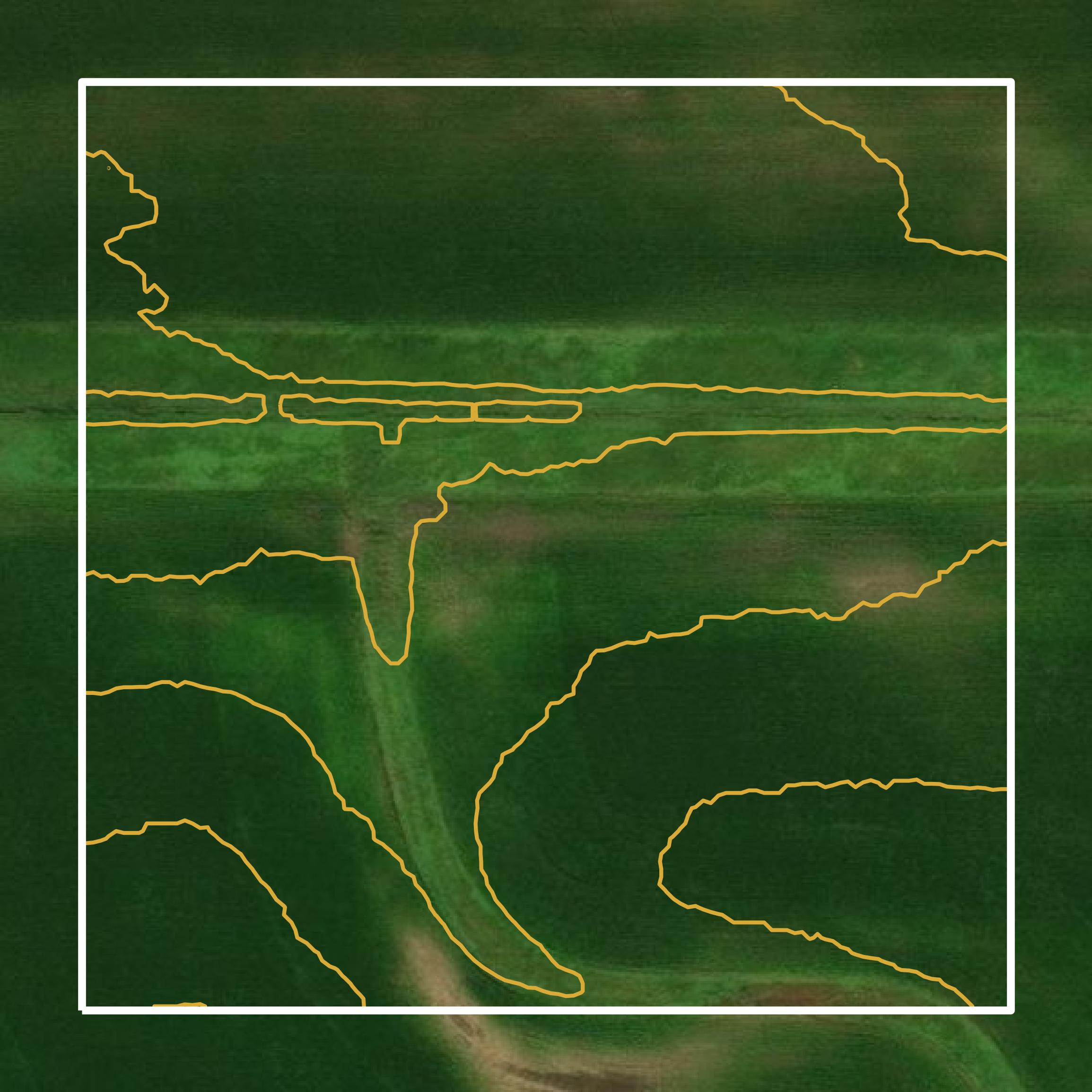 This image shows a contour map in O'Brien County created using GIS data in Equator.