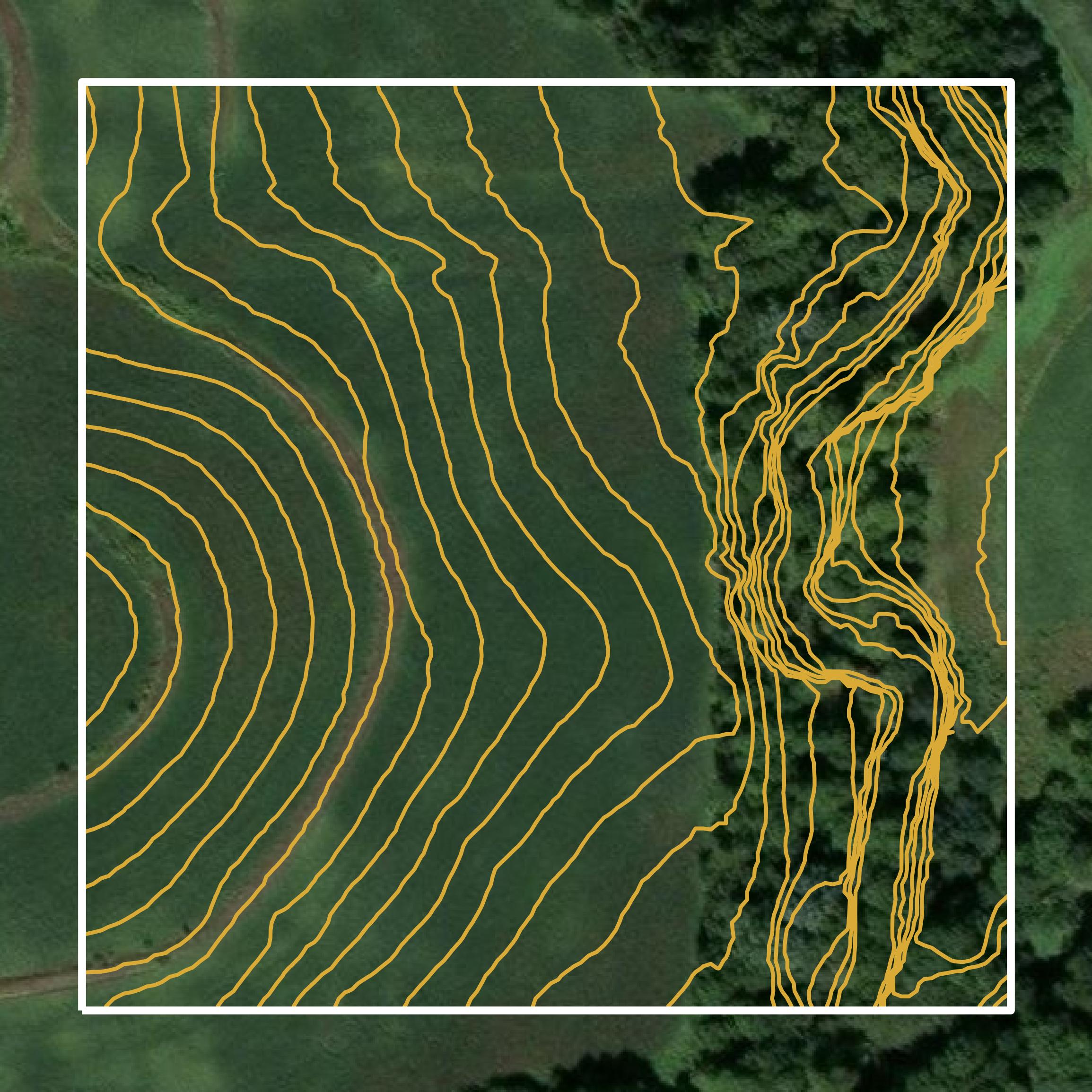 This image shows a contour map in Page County created using GIS data in Equator.