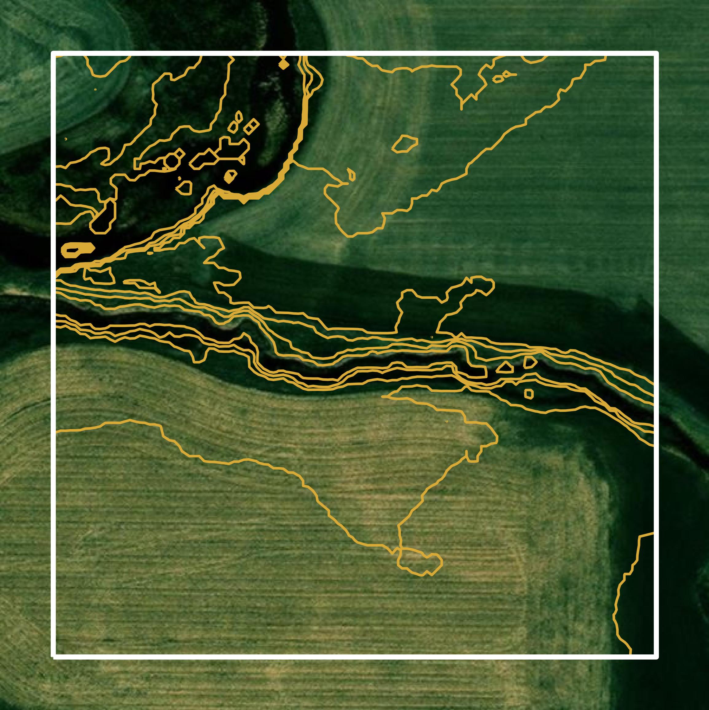 This image shows a contour map in Plymouth County created using GIS data in Equator.