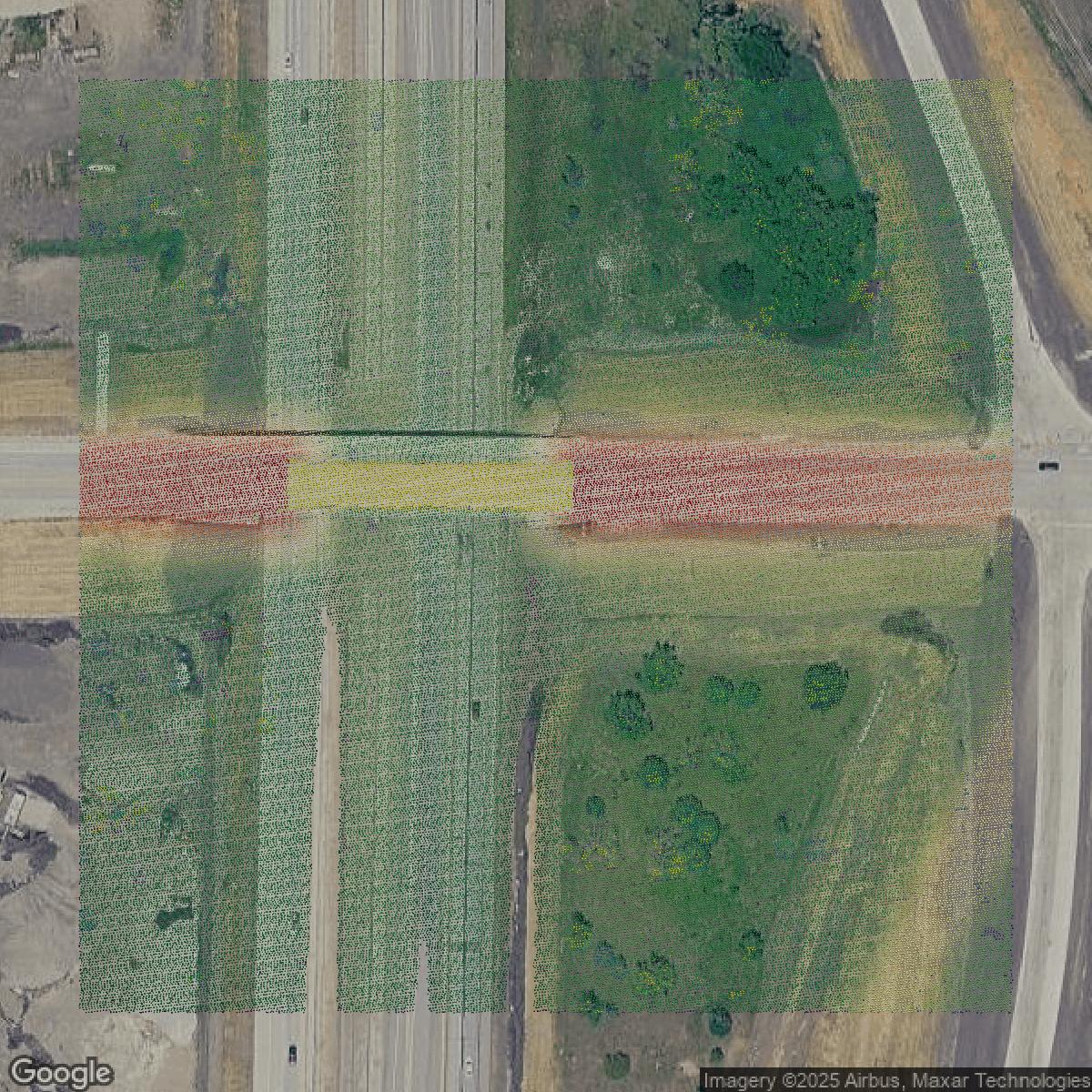 This image shows a LiDAR point cloud in Polk County created using GIS data in Equator.