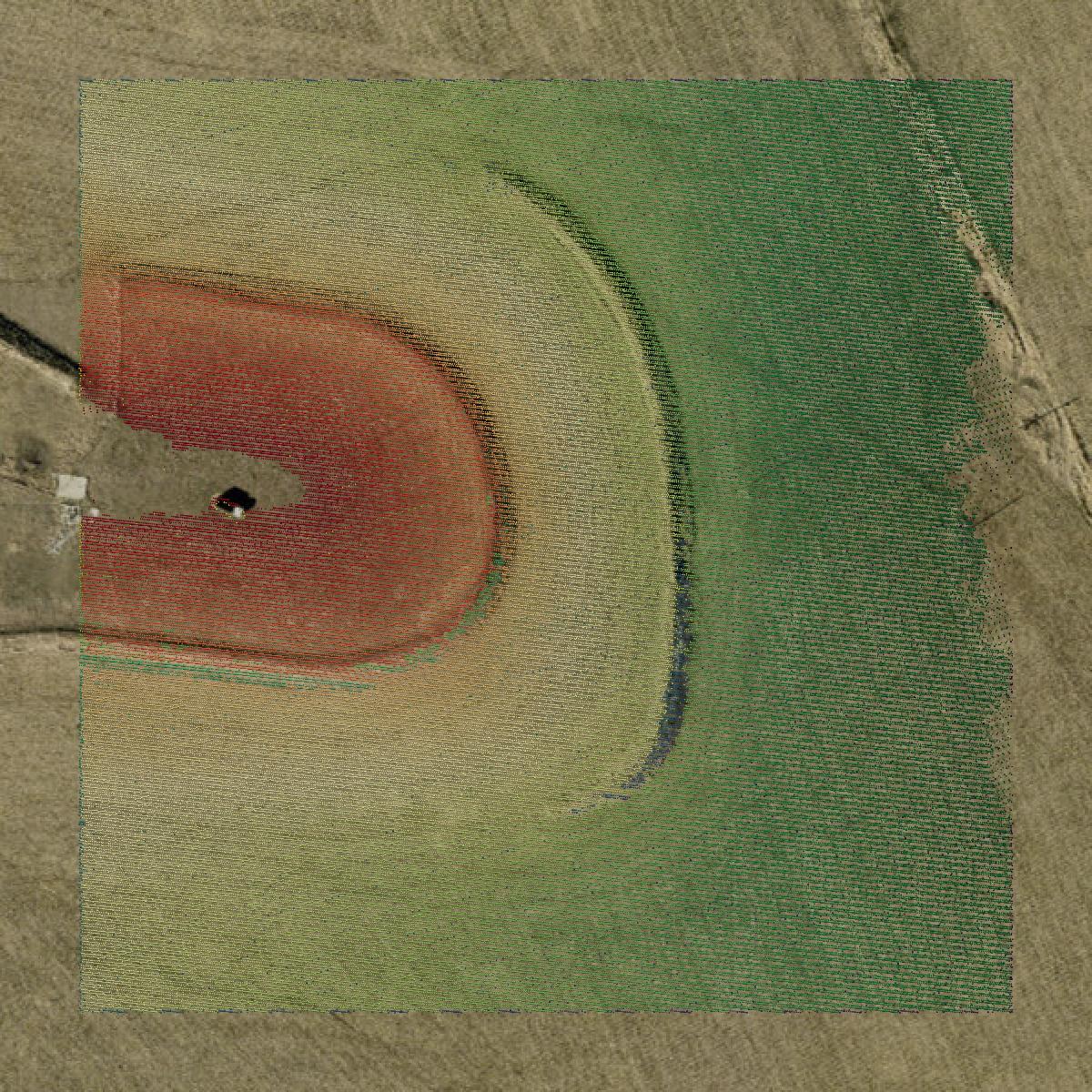 This image shows a LiDAR point cloud in Pottawattamie County created using GIS data in Equator.