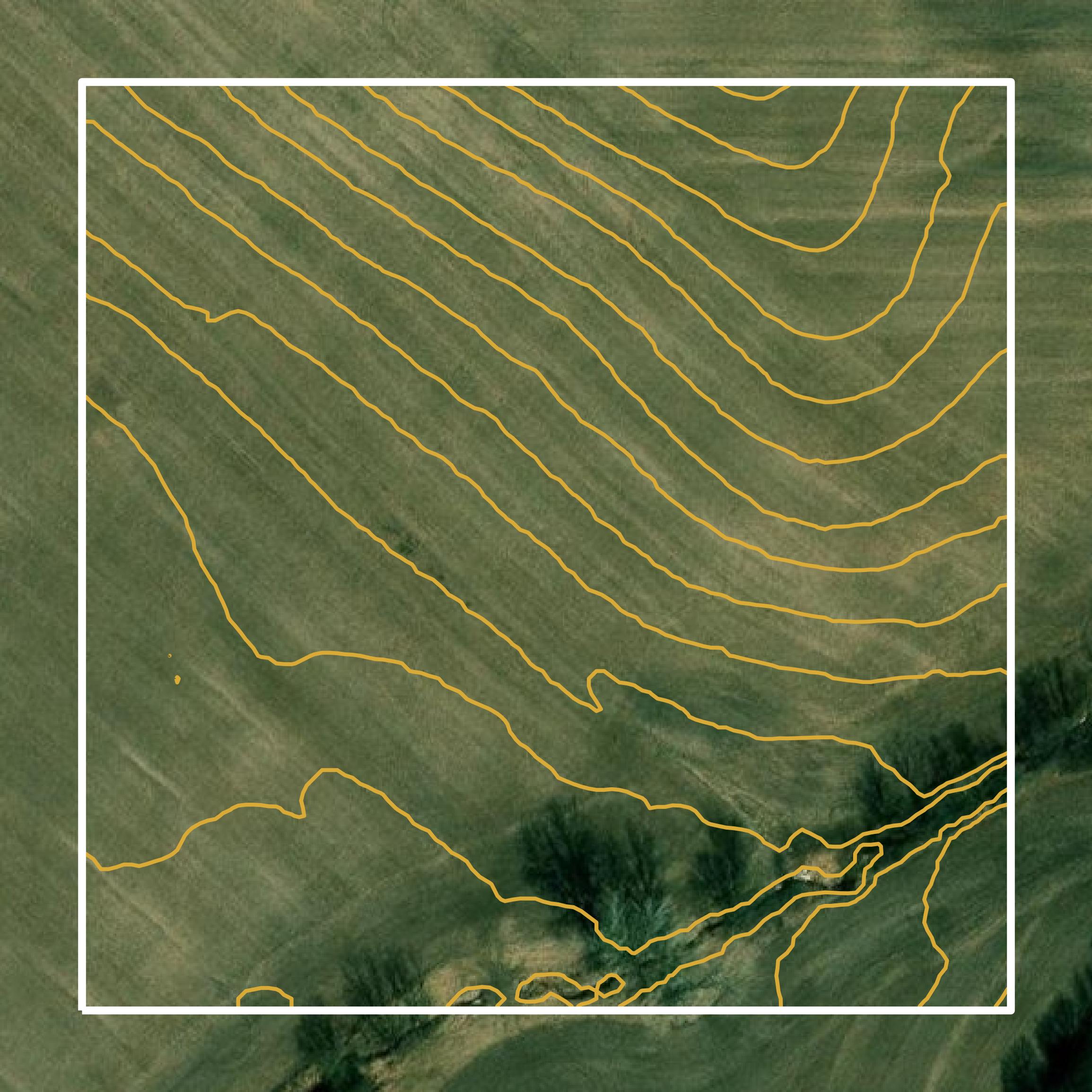 This image shows a contour map in Ringgold County created using GIS data in Equator.