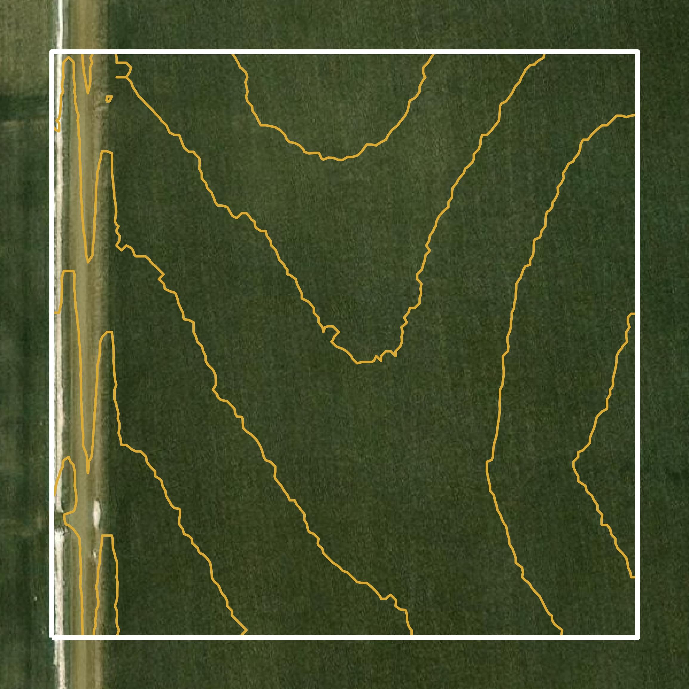 This image shows a contour map in Sac County created using GIS data in Equator.