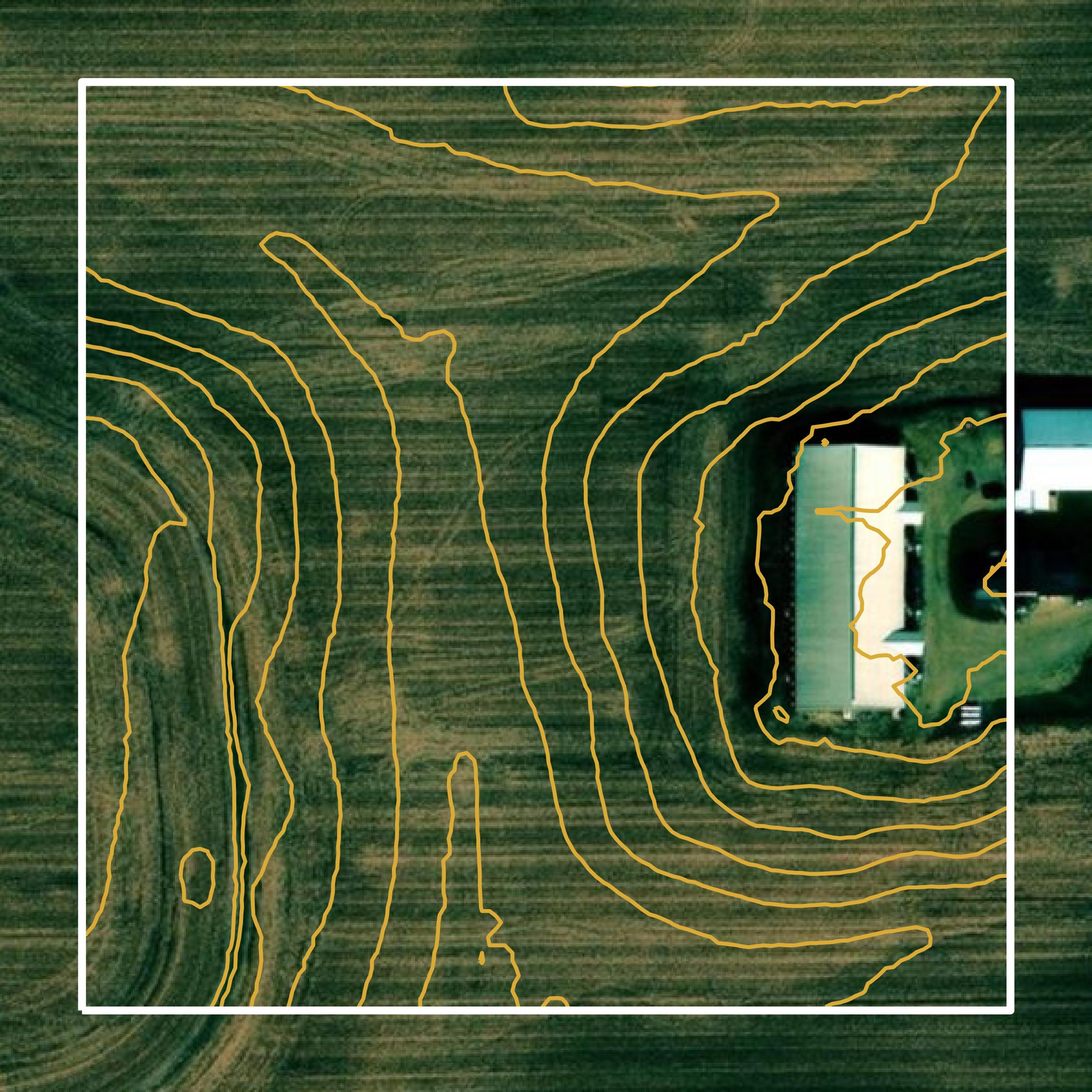 This image shows a contour map in Scott County created using GIS data in Equator.