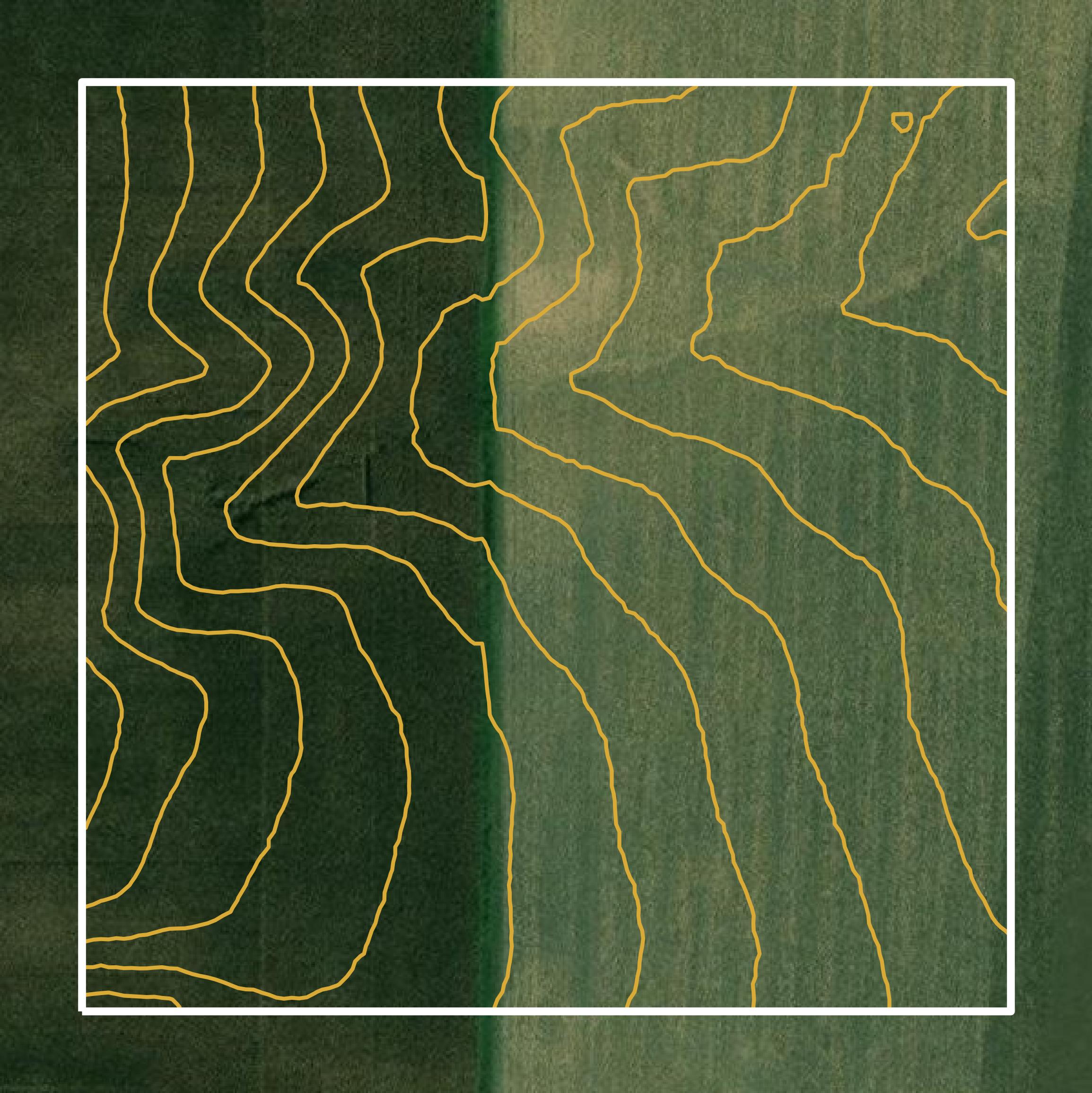 This image shows a contour map in Scott County created using GIS data in Equator.