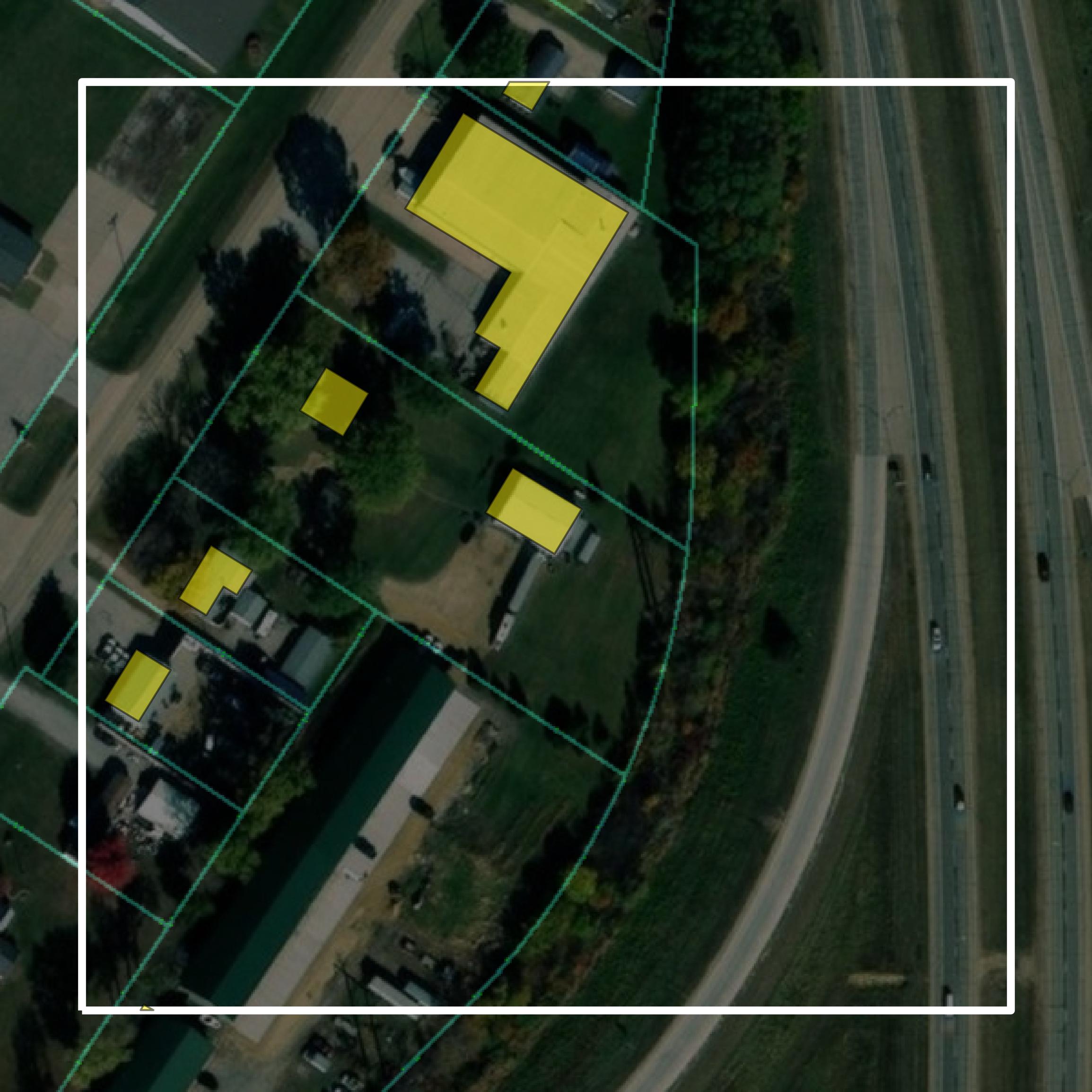This image shows parcel and building data in Scott County created using GIS data in Equator.