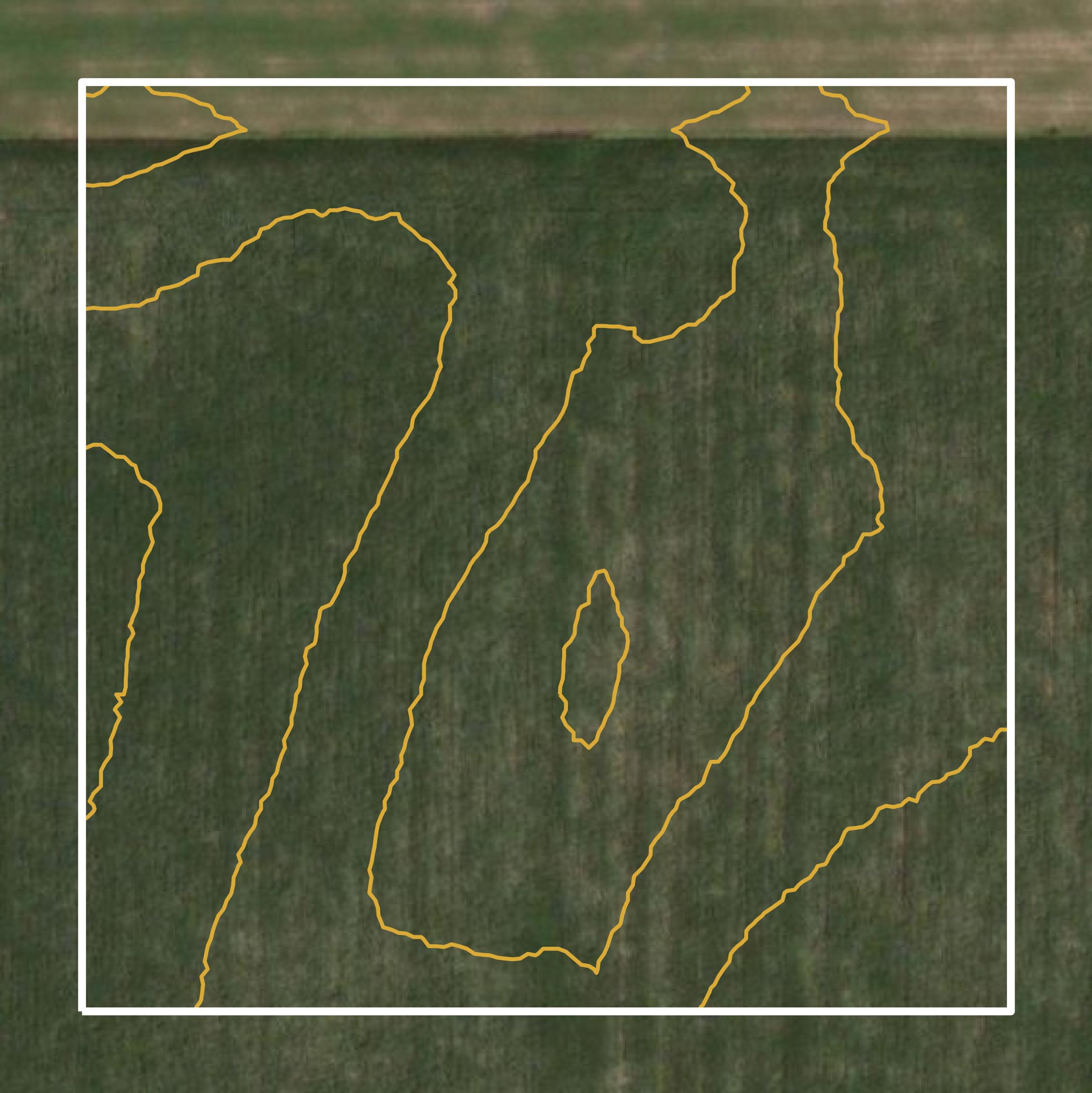 This image shows a contour map in Shelby County created using GIS data in Equator.