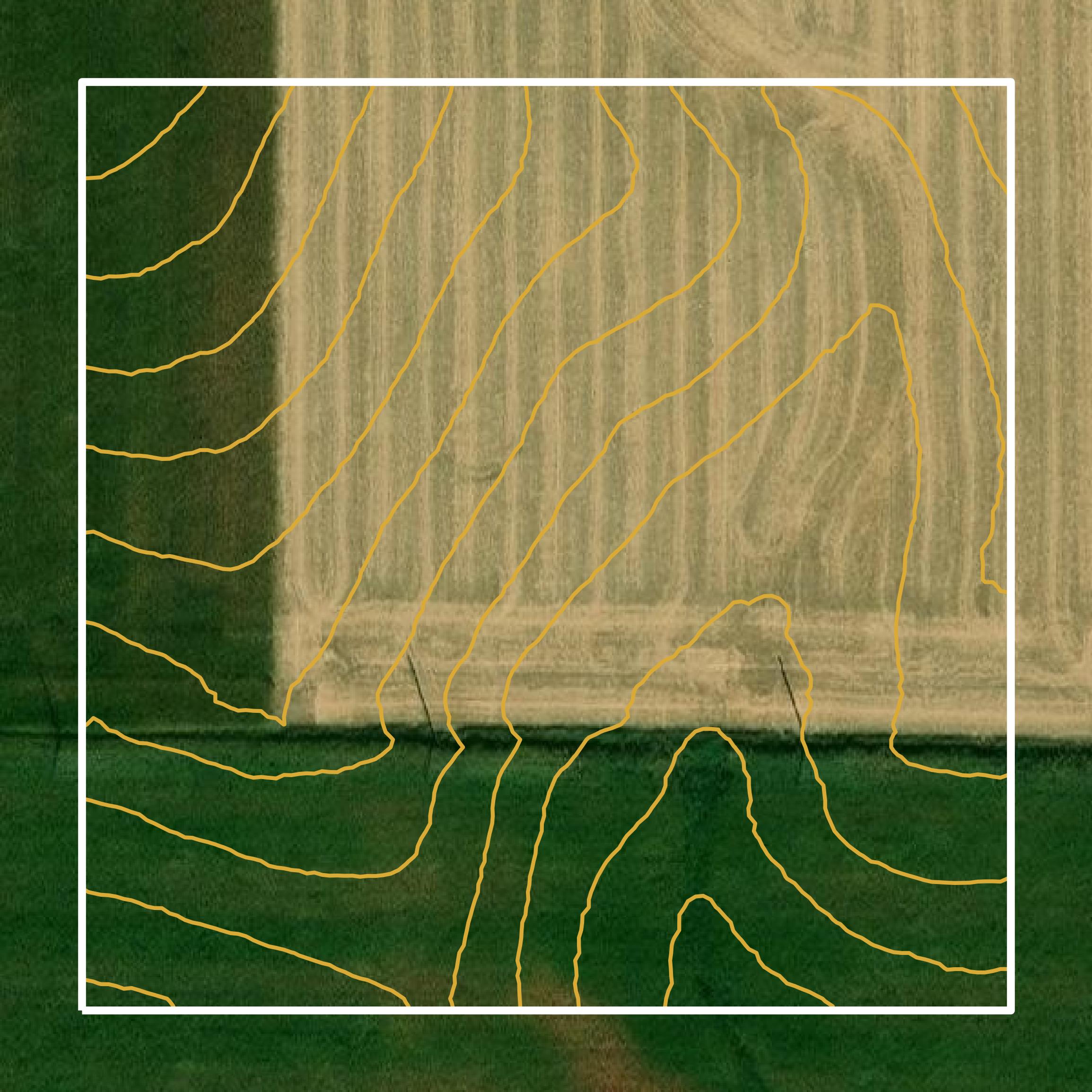 This image shows a contour map in Sioux County created using GIS data in Equator.