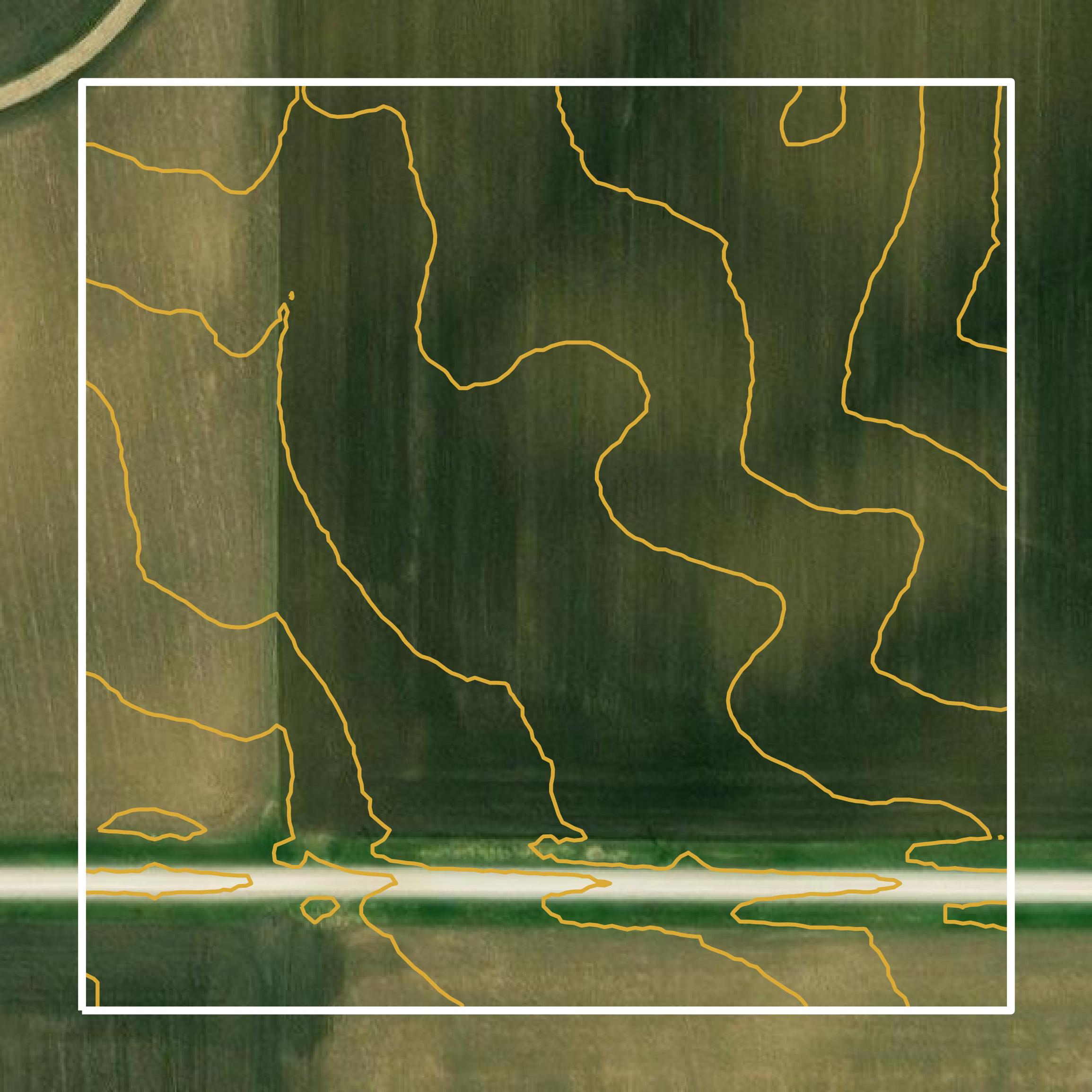 This image shows a contour map in Story County created using GIS data in Equator.