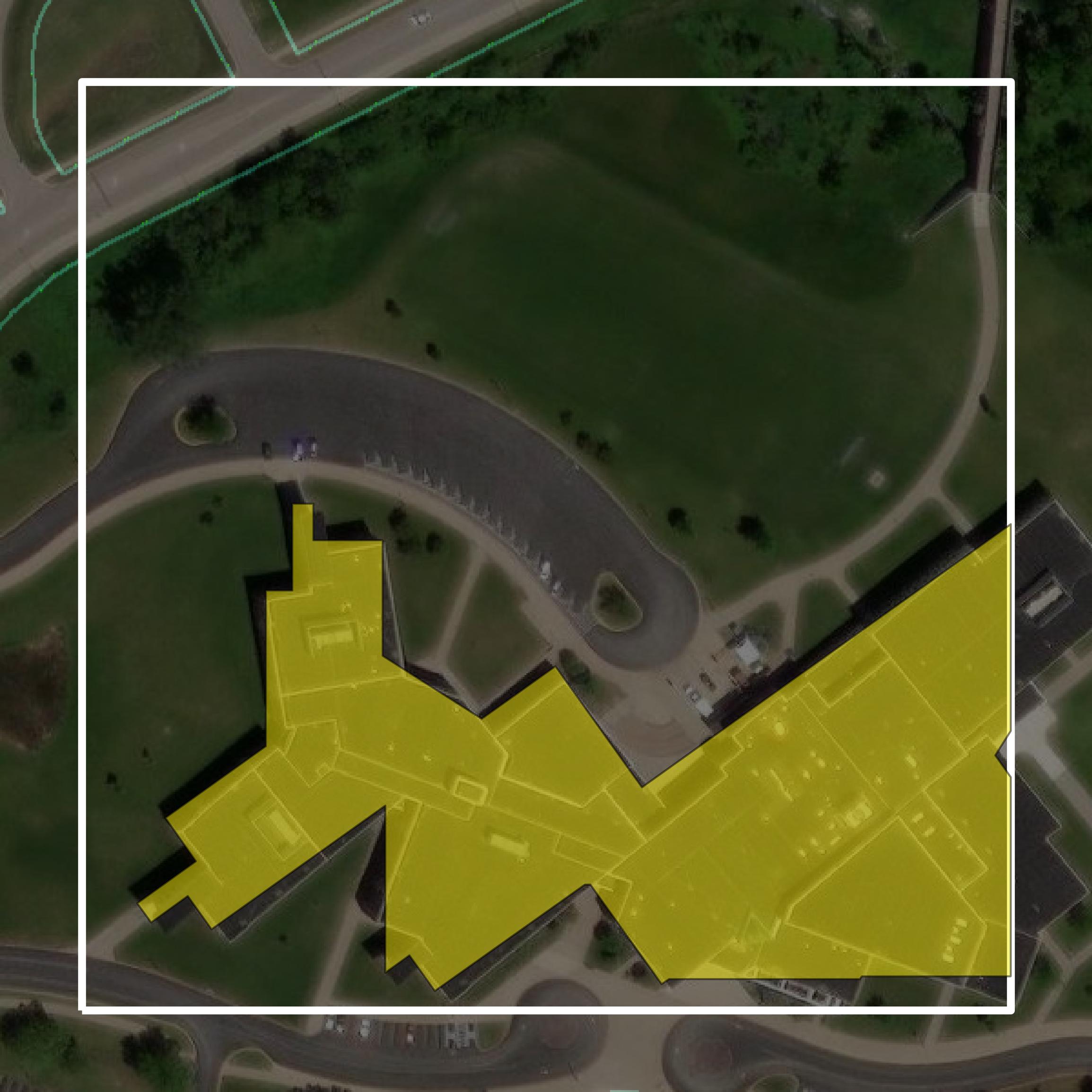 This image shows parcel and building data in Story County created using GIS data in Equator.