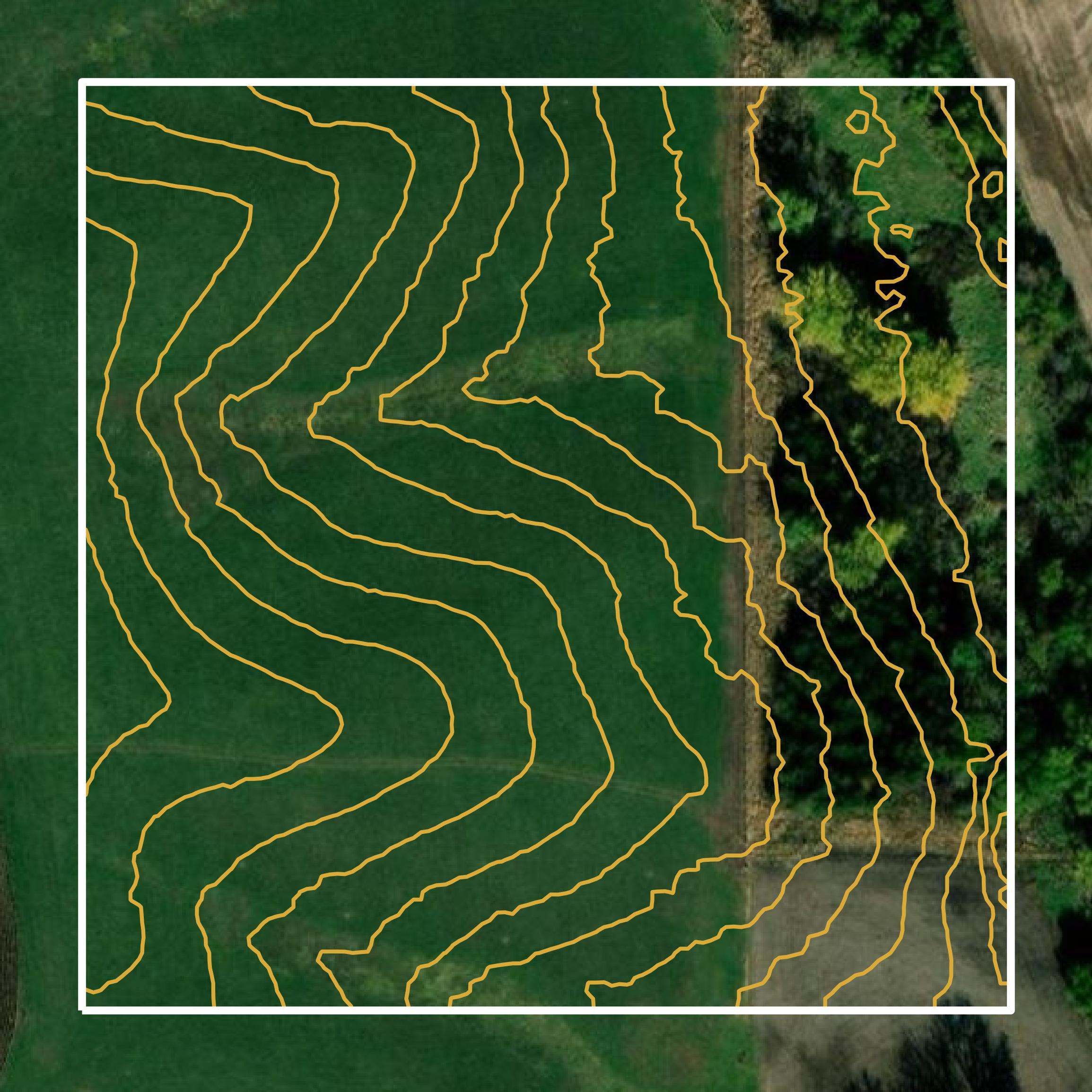 This image shows a contour map in Taylor County created using GIS data in Equator.