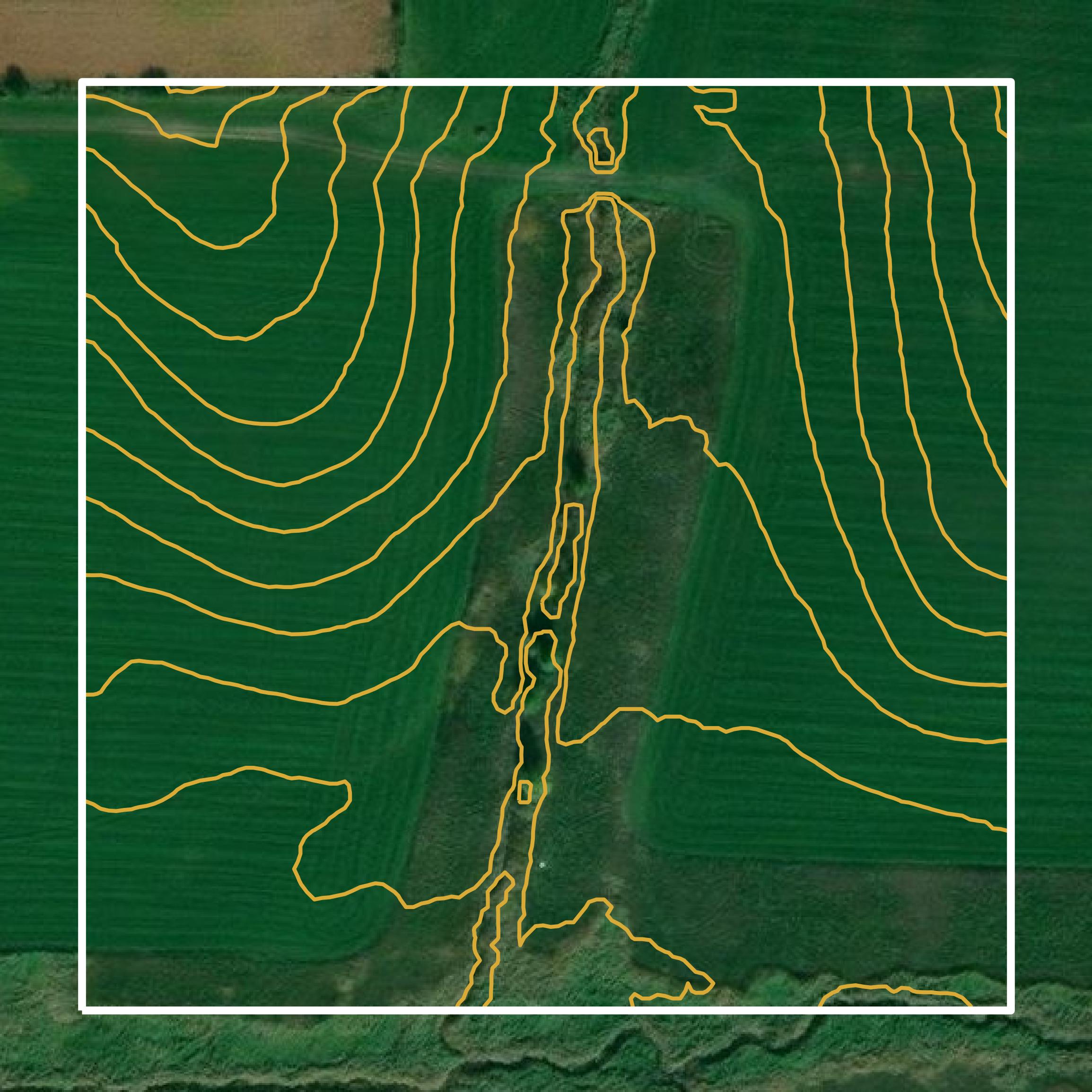 This image shows a contour map in Union County created using GIS data in Equator.