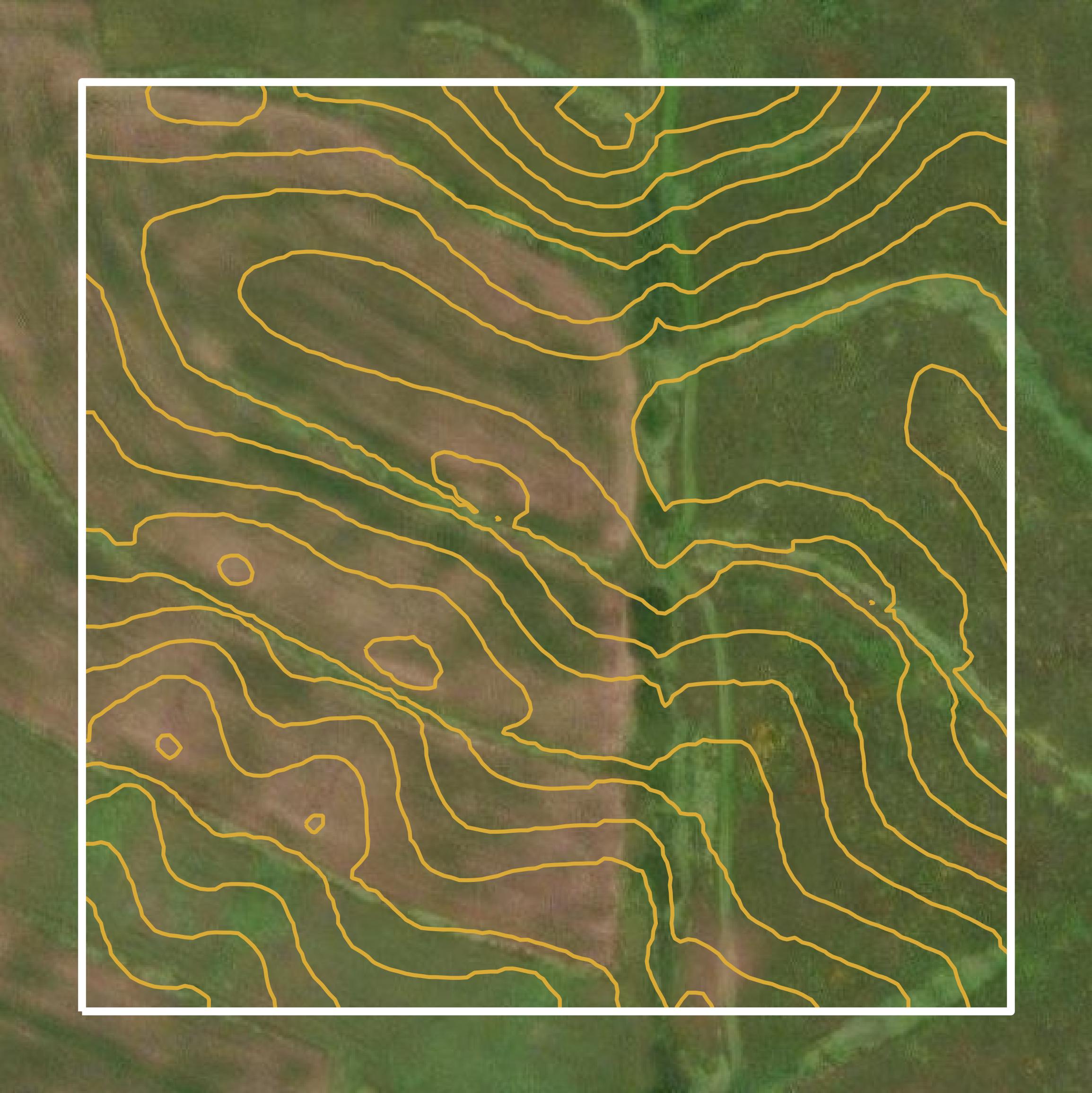 This image shows a contour map in Union County created using GIS data in Equator.