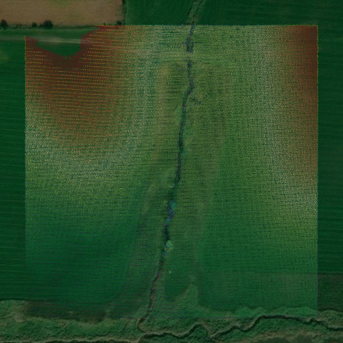 This image shows a LiDAR point cloud in Union County created using GIS data in Equator.