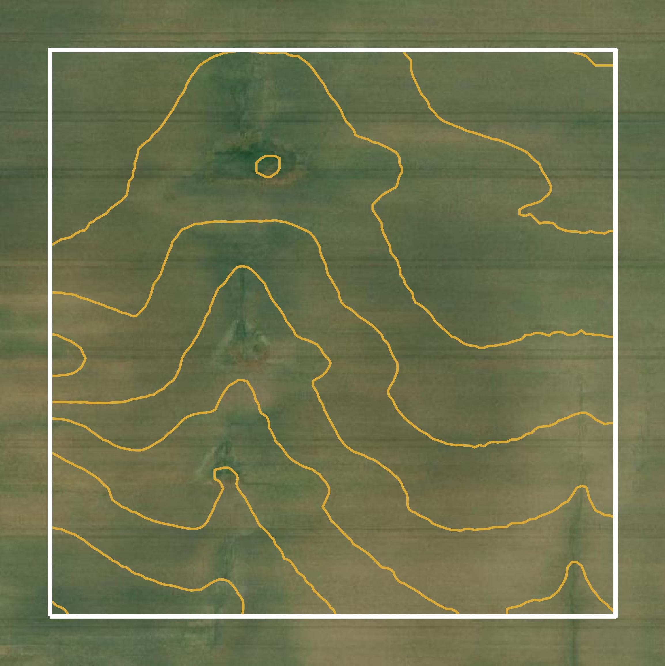 This image shows a contour map in Van Buren County created using GIS data in Equator.
