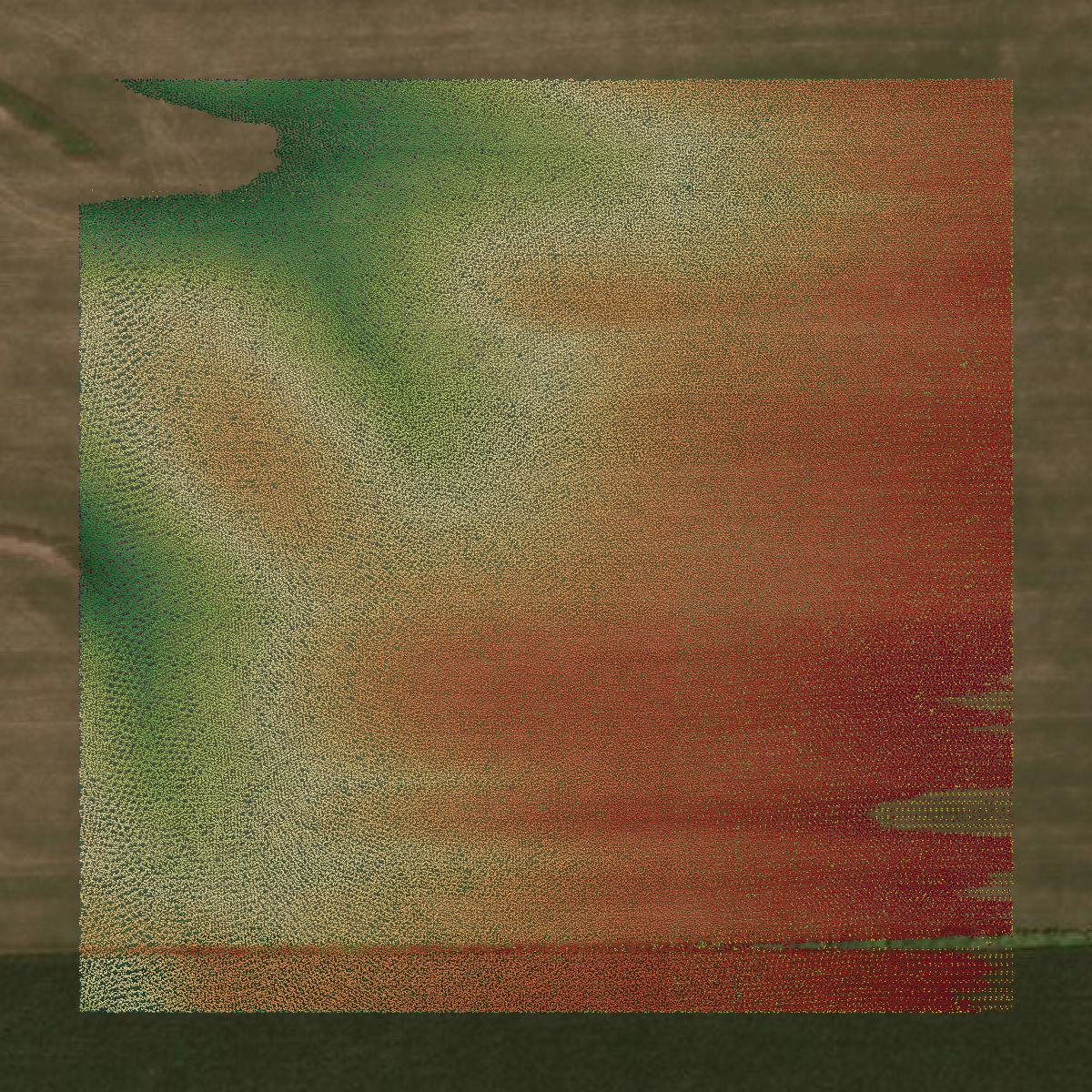 This image shows a LiDAR point cloud in Warren County created using GIS data in Equator.