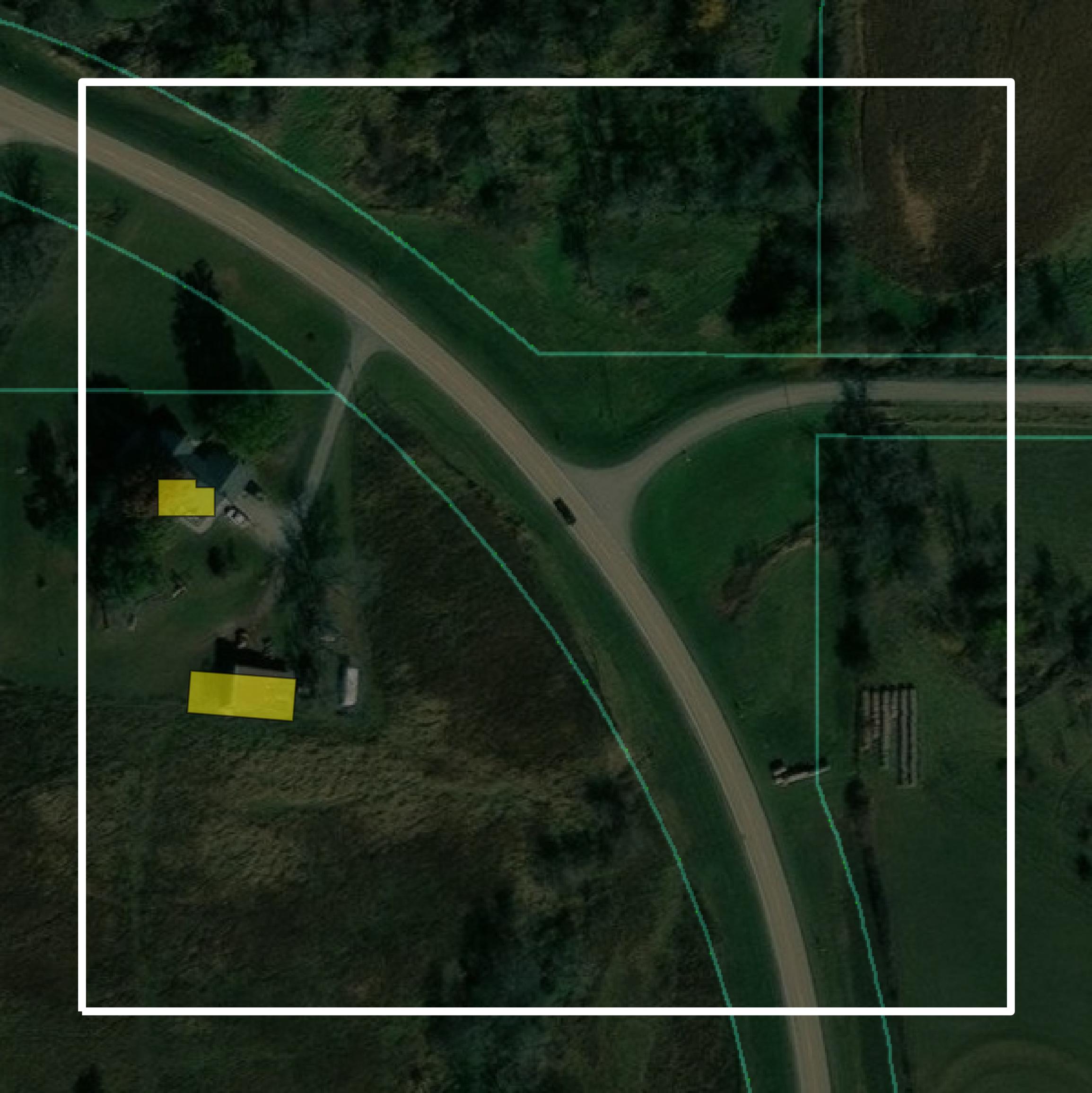 This image shows parcel and building data in Wayne County created using GIS data in Equator.