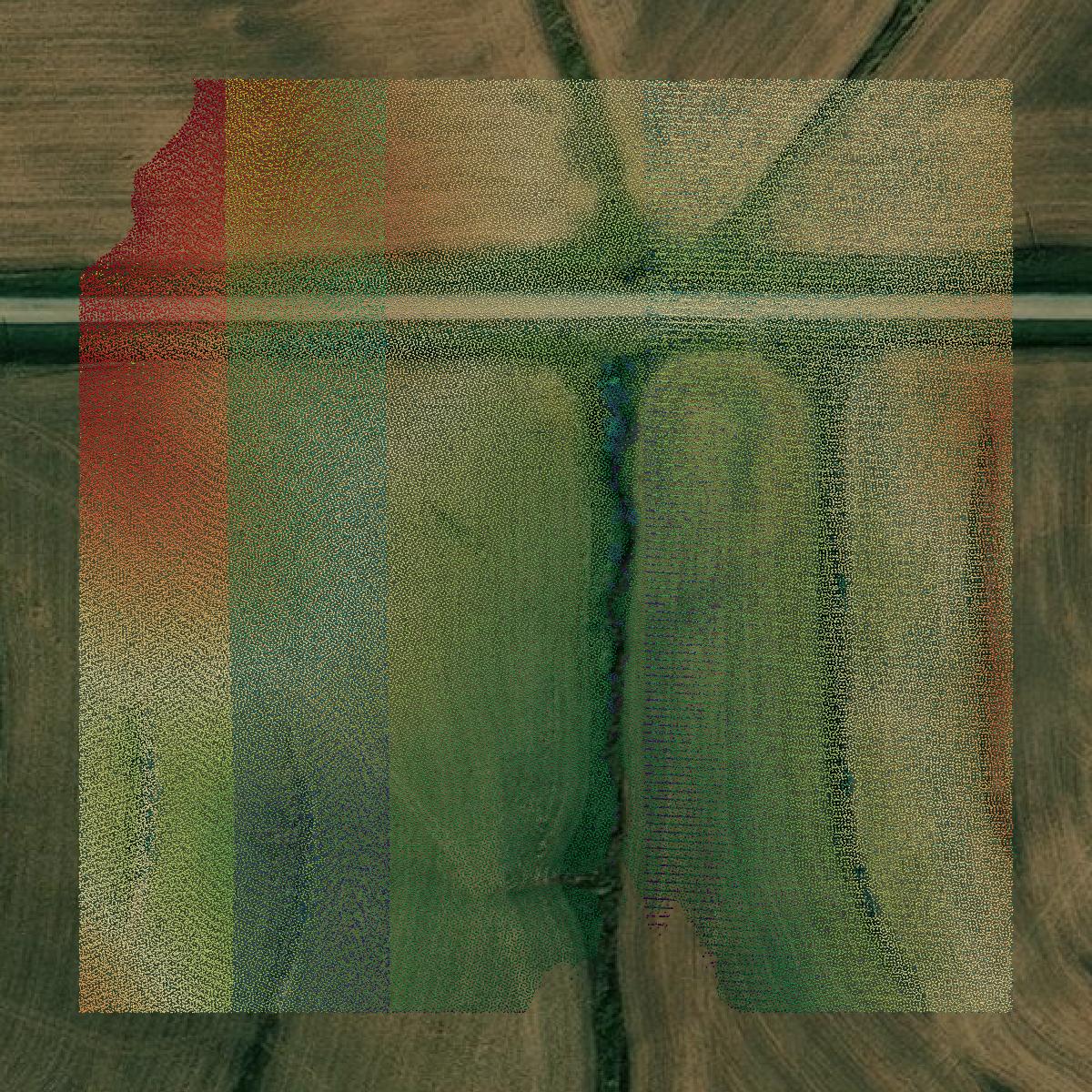 This image shows a LiDAR point cloud in Wayne County created using GIS data in Equator.