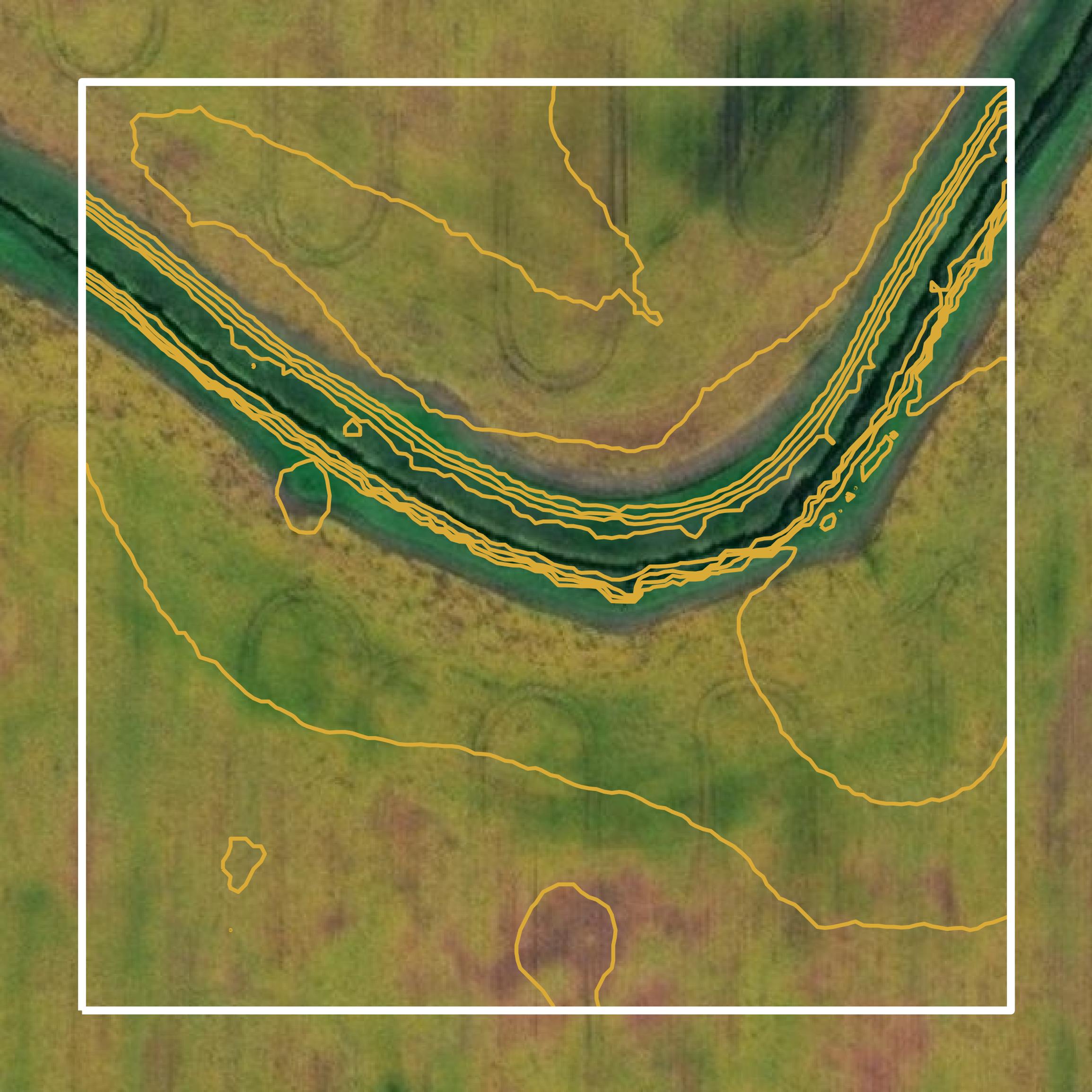 This image shows a contour map in Winnebago County created using GIS data in Equator.