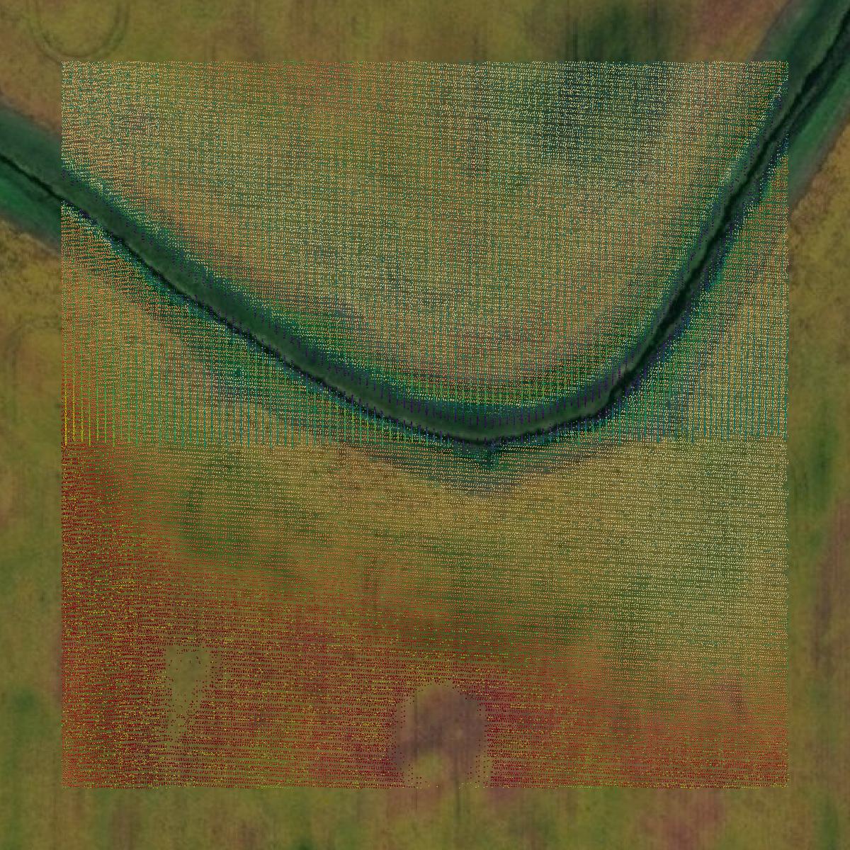 This image shows a LiDAR point cloud in Winnebago County created using GIS data in Equator.