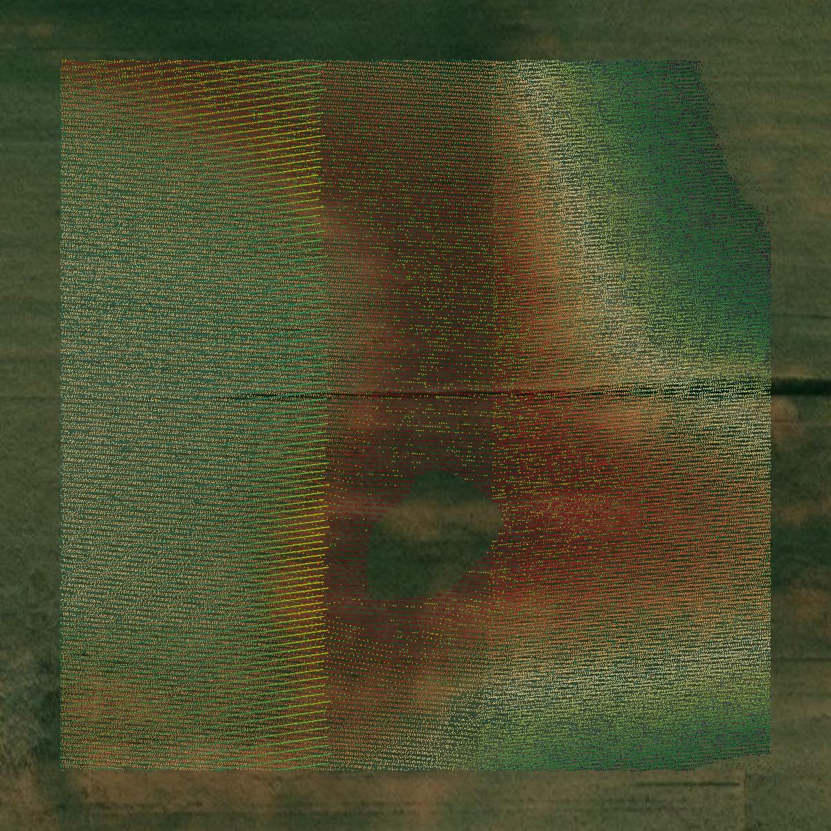 This image shows a LiDAR point cloud in Winnebago County created using GIS data in Equator.