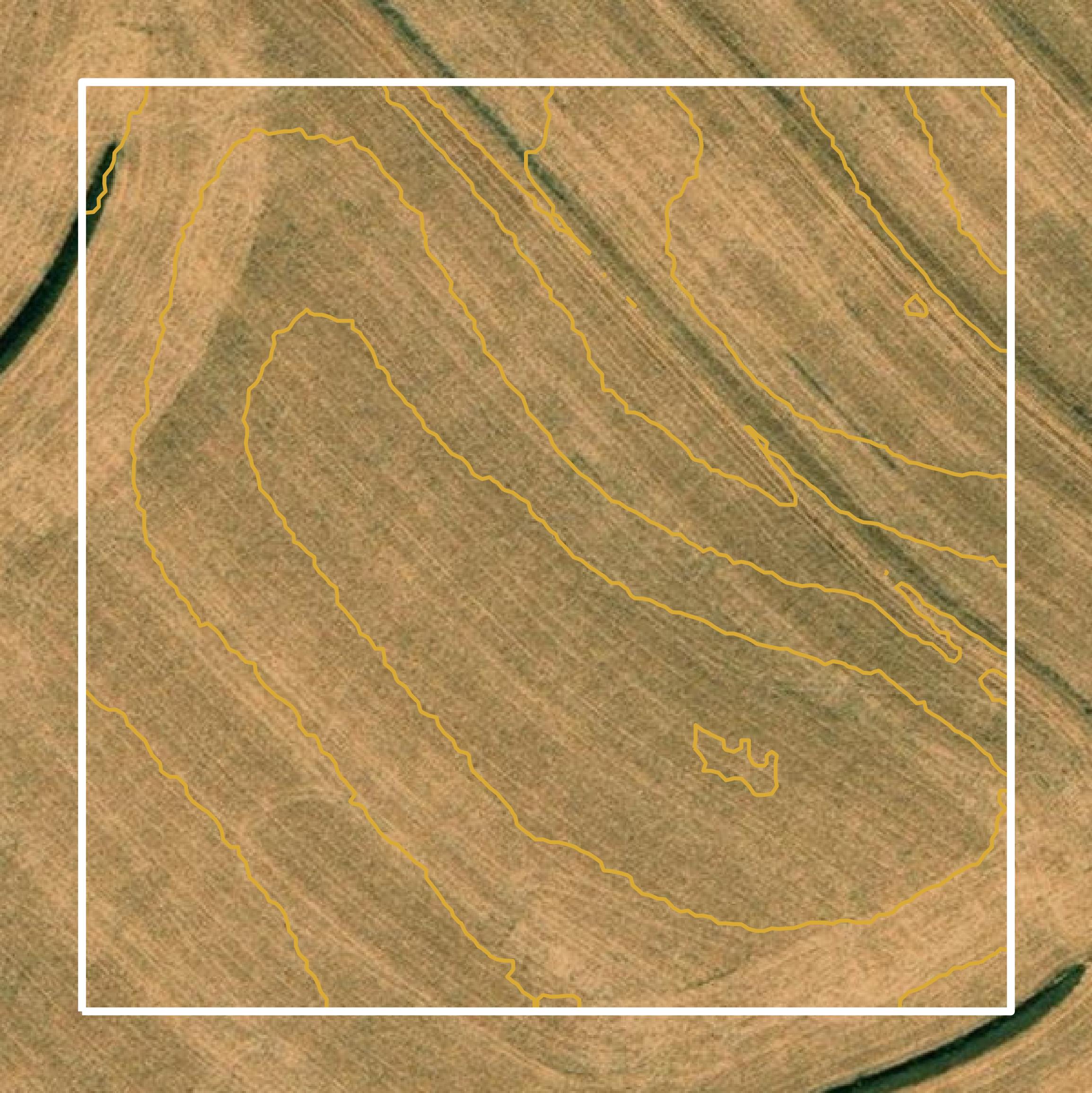 This image shows a contour map in Woodbury County created using GIS data in Equator.