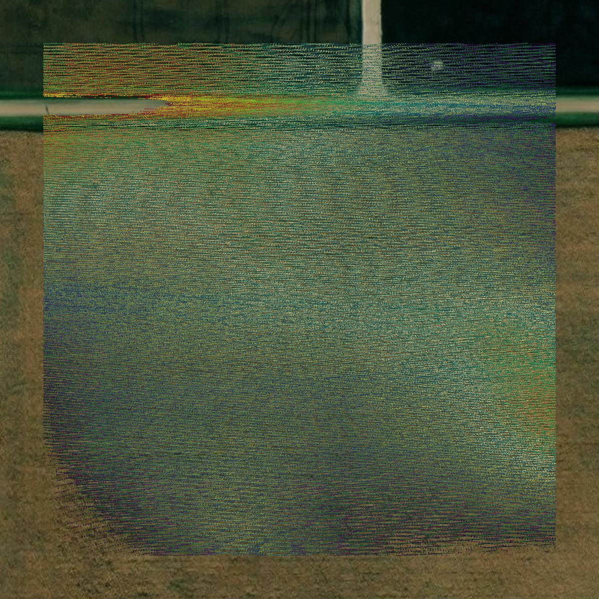 This image shows a LiDAR point cloud in Wright County created using GIS data in Equator.