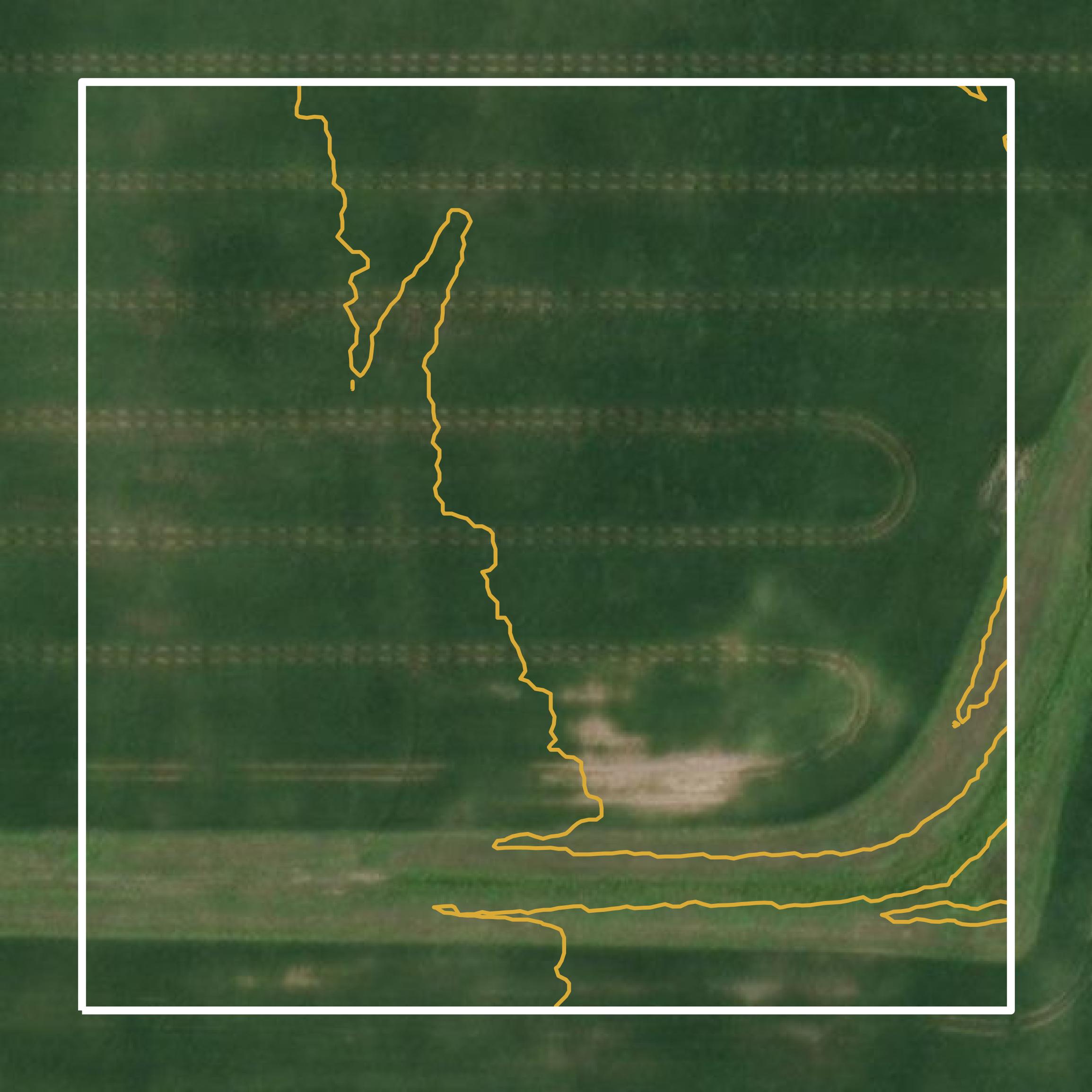 This image shows a contour map in Allen County created using GIS data in Equator.