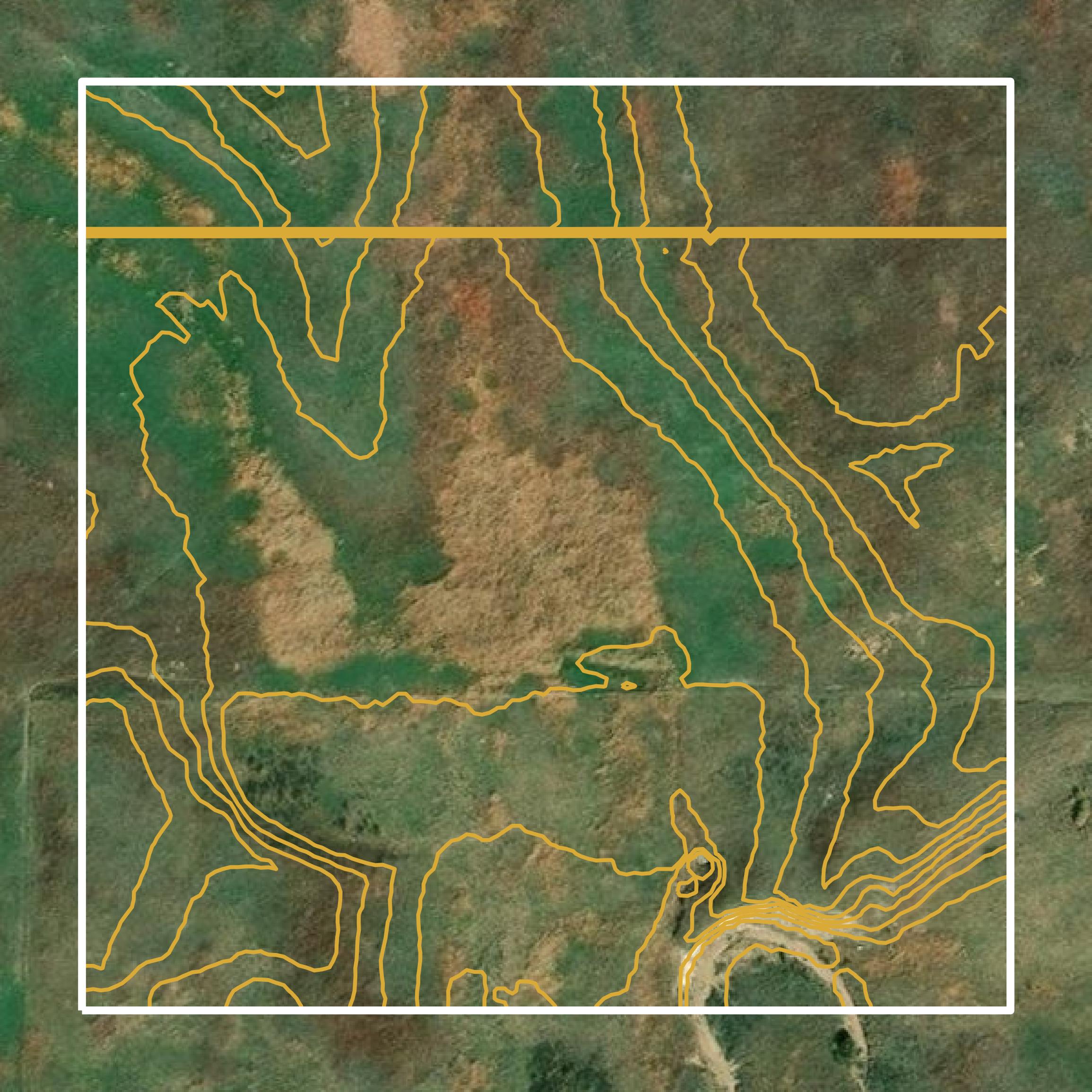 This image shows a contour map in Barber County created using GIS data in Equator.
