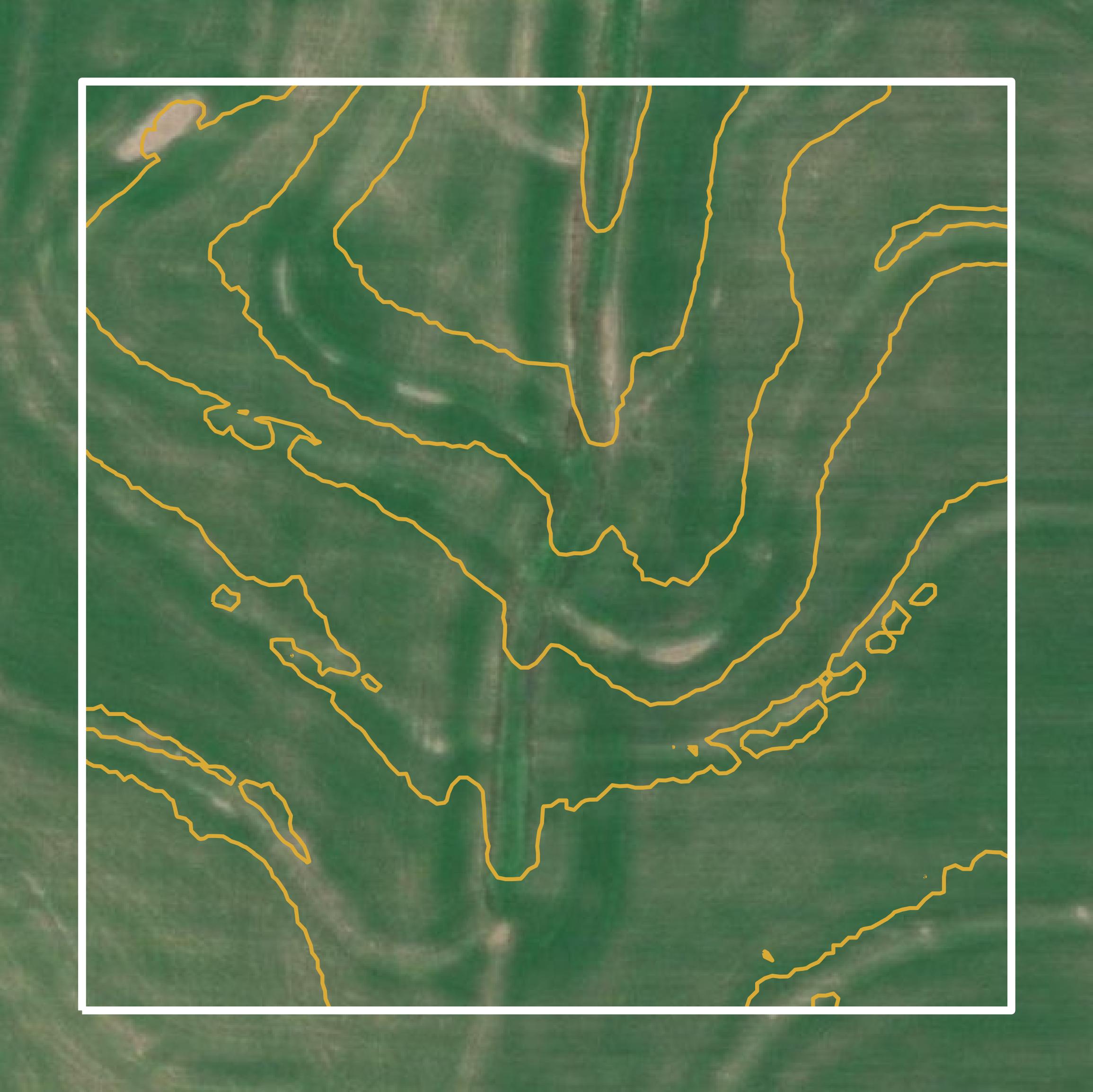 This image shows a contour map in Barton County created using GIS data in Equator.