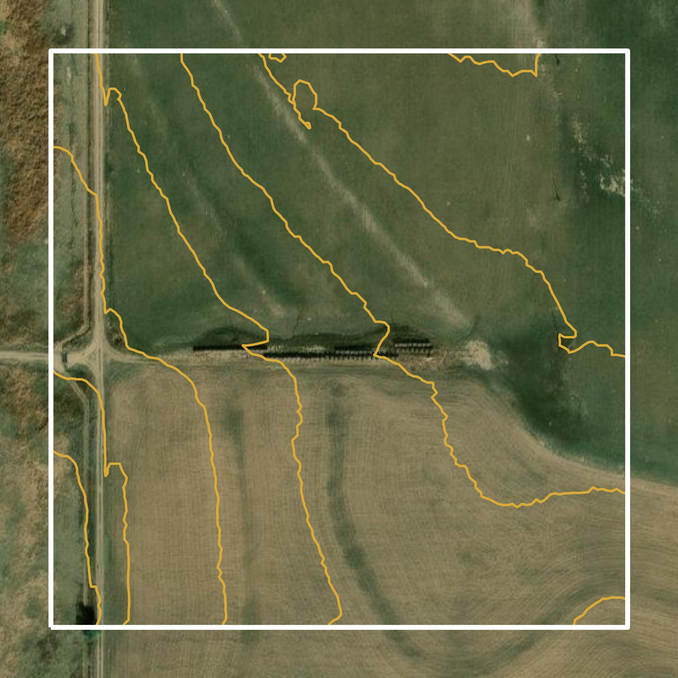 This image shows a contour map in Barton County created using GIS data in Equator.