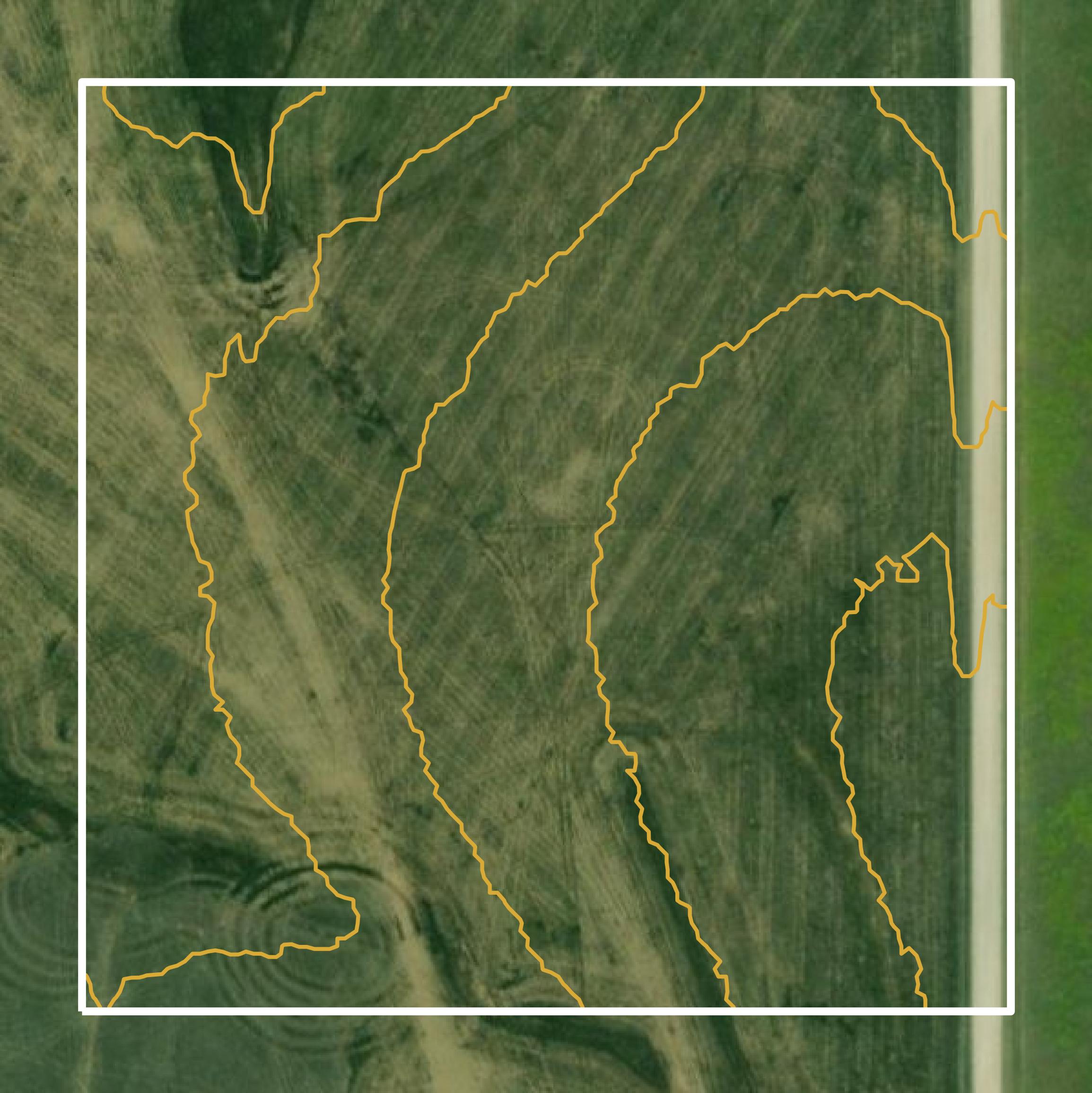This image shows a contour map in Butler County created using GIS data in Equator.