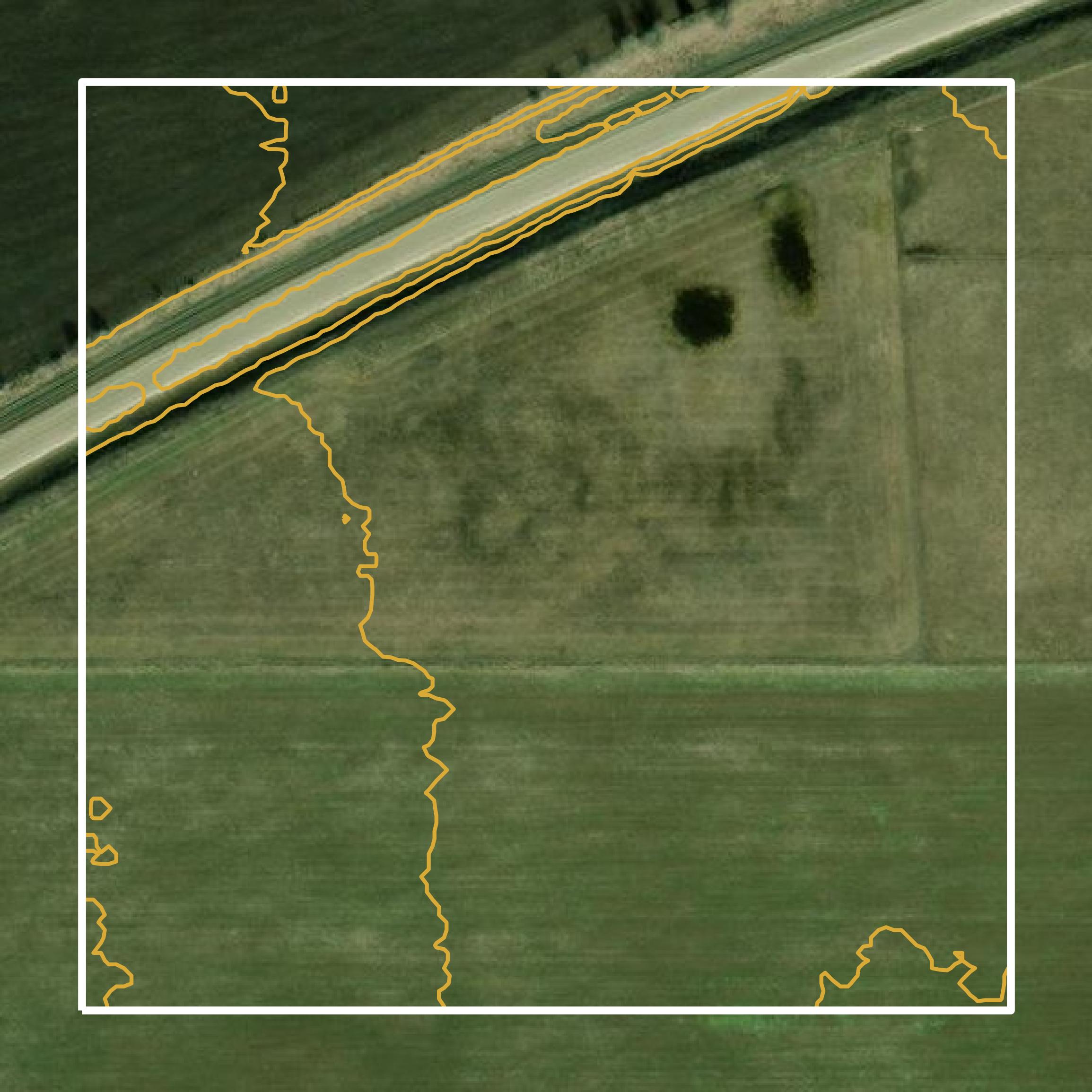 This image shows a contour map in Butler County created using GIS data in Equator.