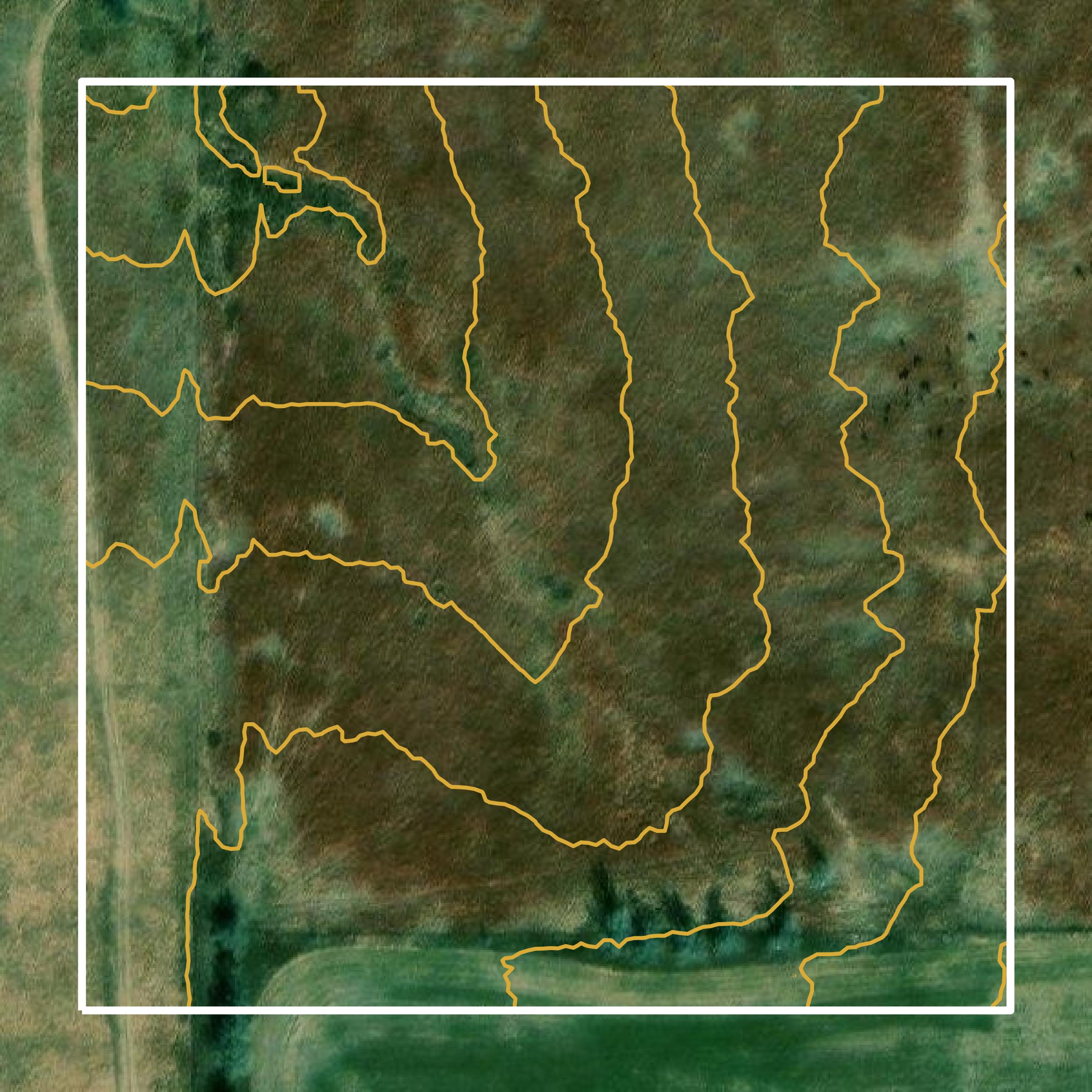 This image shows a contour map in Chase County created using GIS data in Equator.