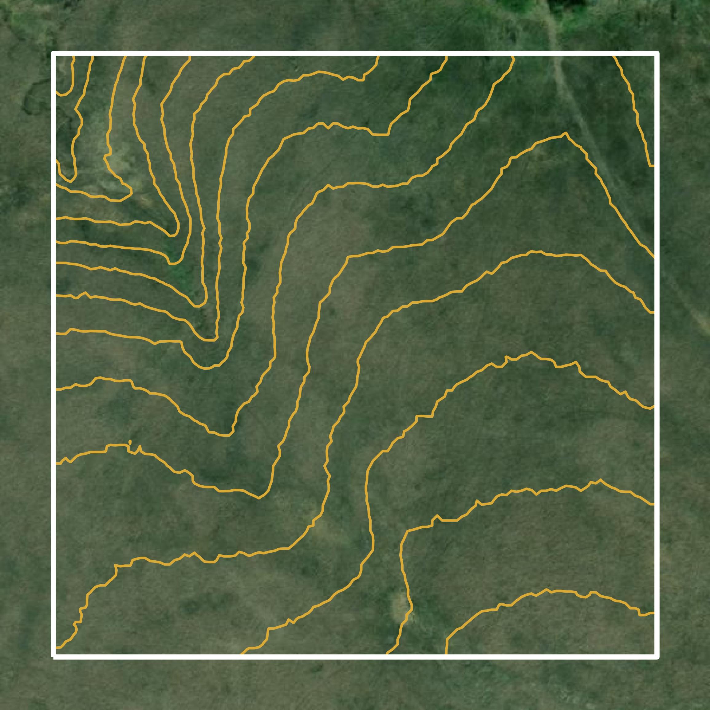 This image shows a contour map in Chautauqua County created using GIS data in Equator.