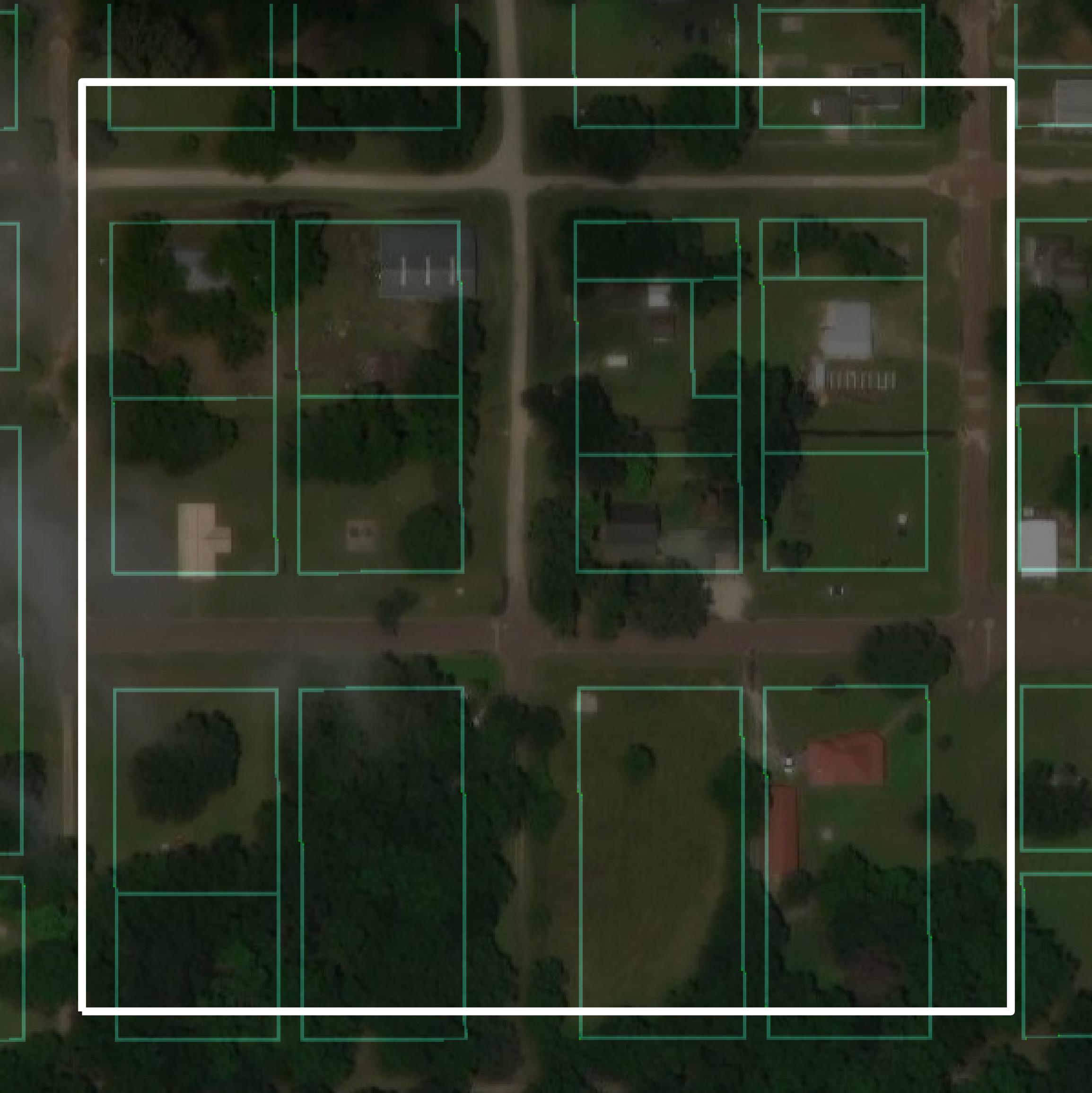 This image shows parcel and building data in Chautauqua County created using GIS data in Equator.
