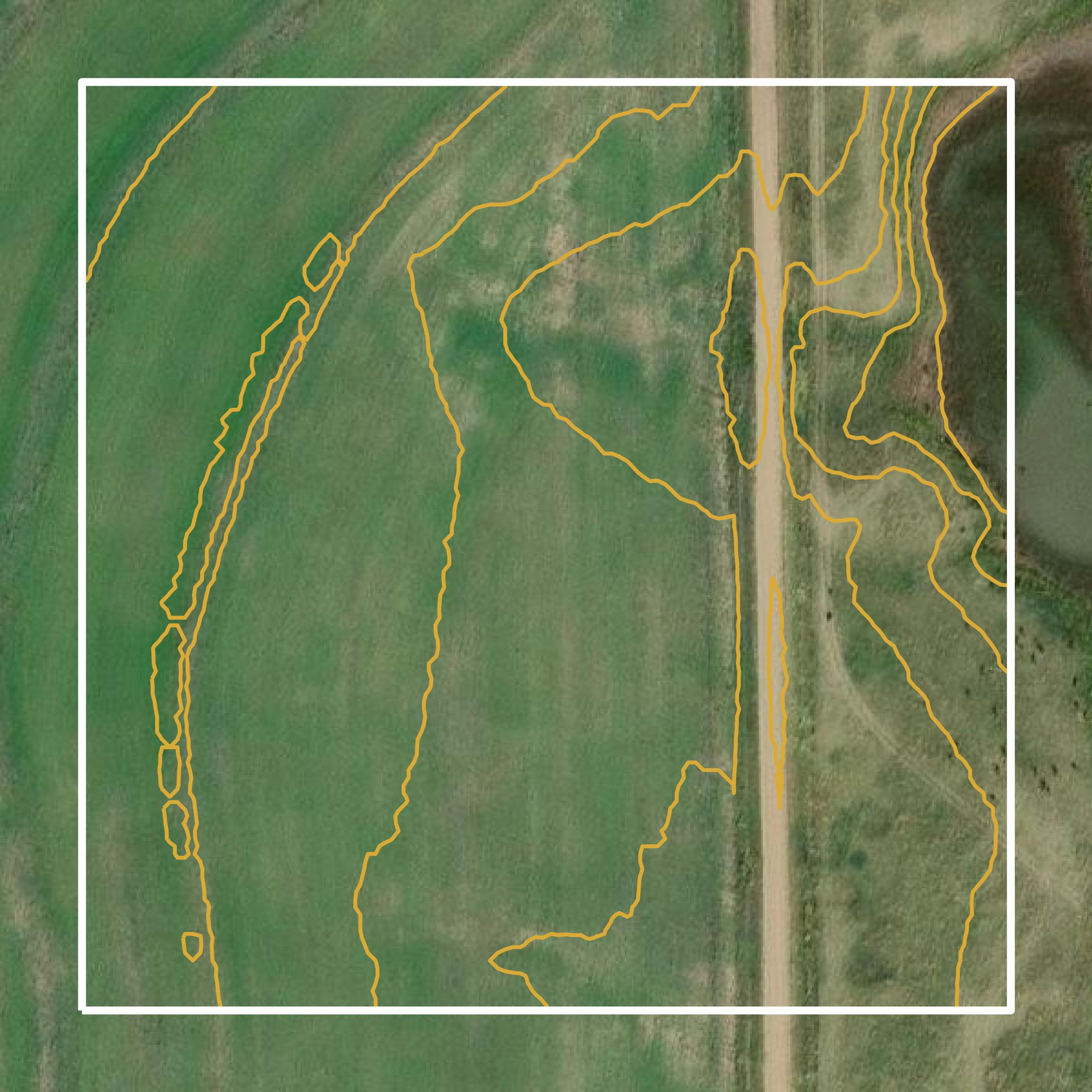 This image shows a contour map in Clark County created using GIS data in Equator.