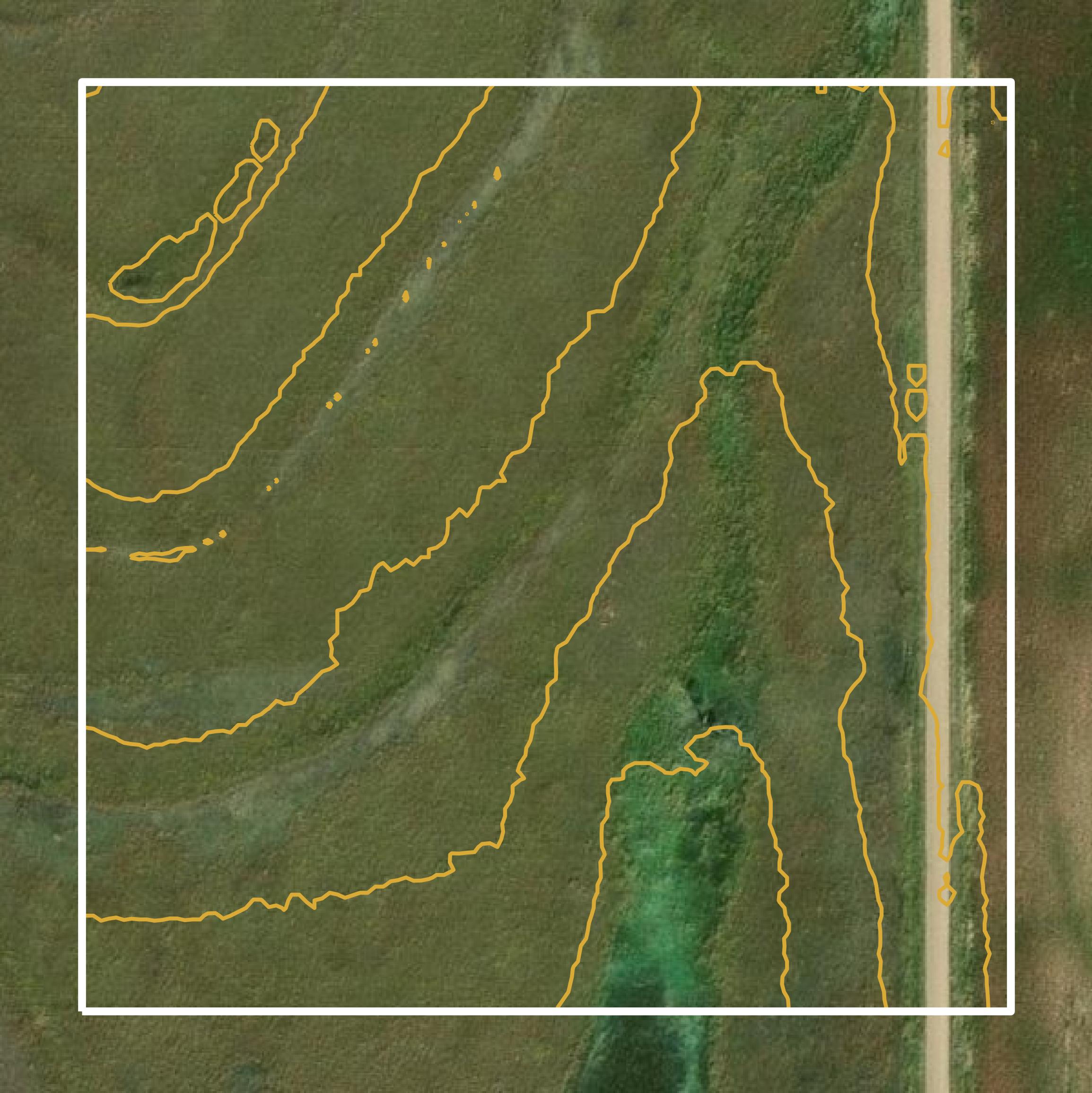 This image shows a contour map in Clark County created using GIS data in Equator.