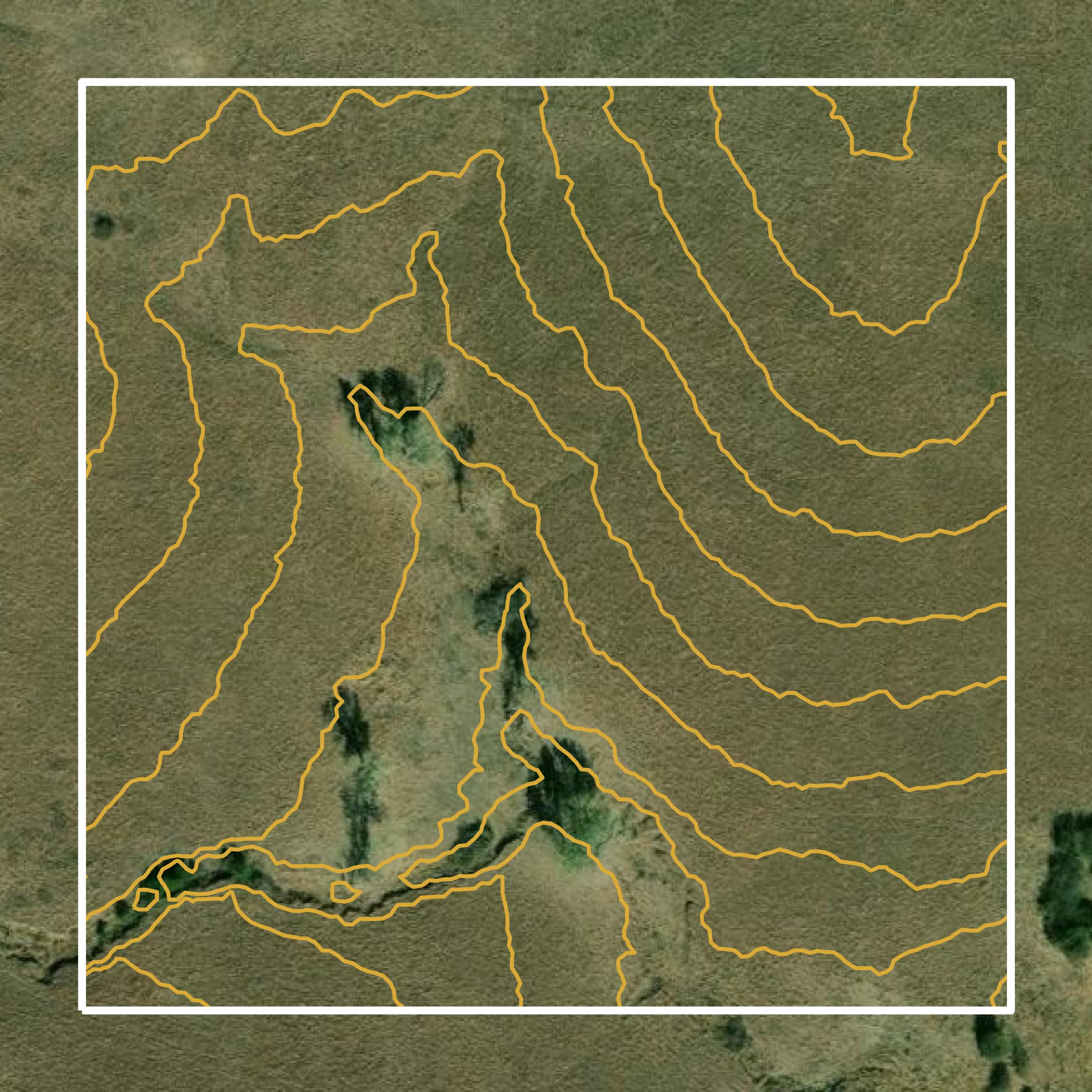 This image shows a contour map in Cloud County created using GIS data in Equator.