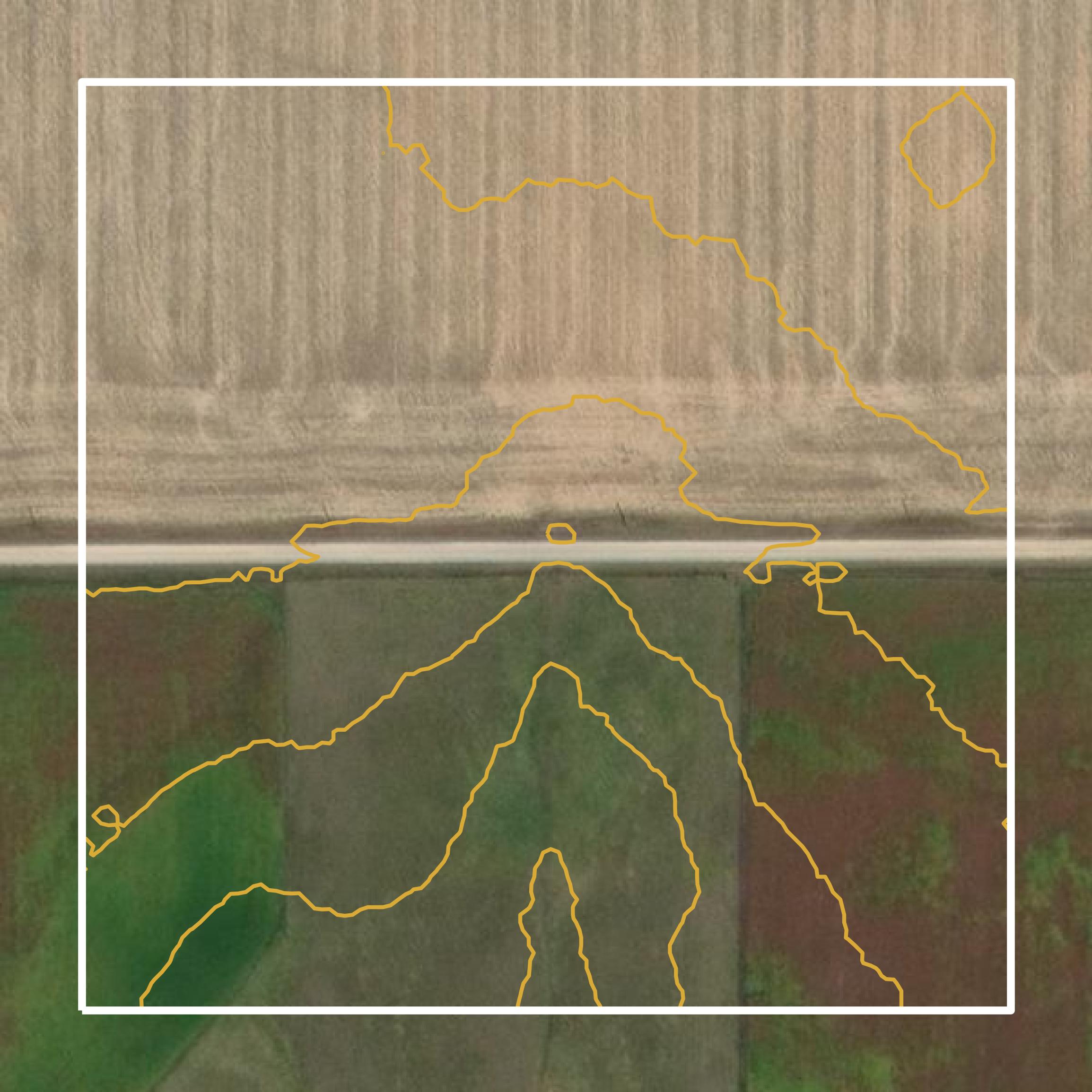 This image shows a contour map in Coffey County created using GIS data in Equator.