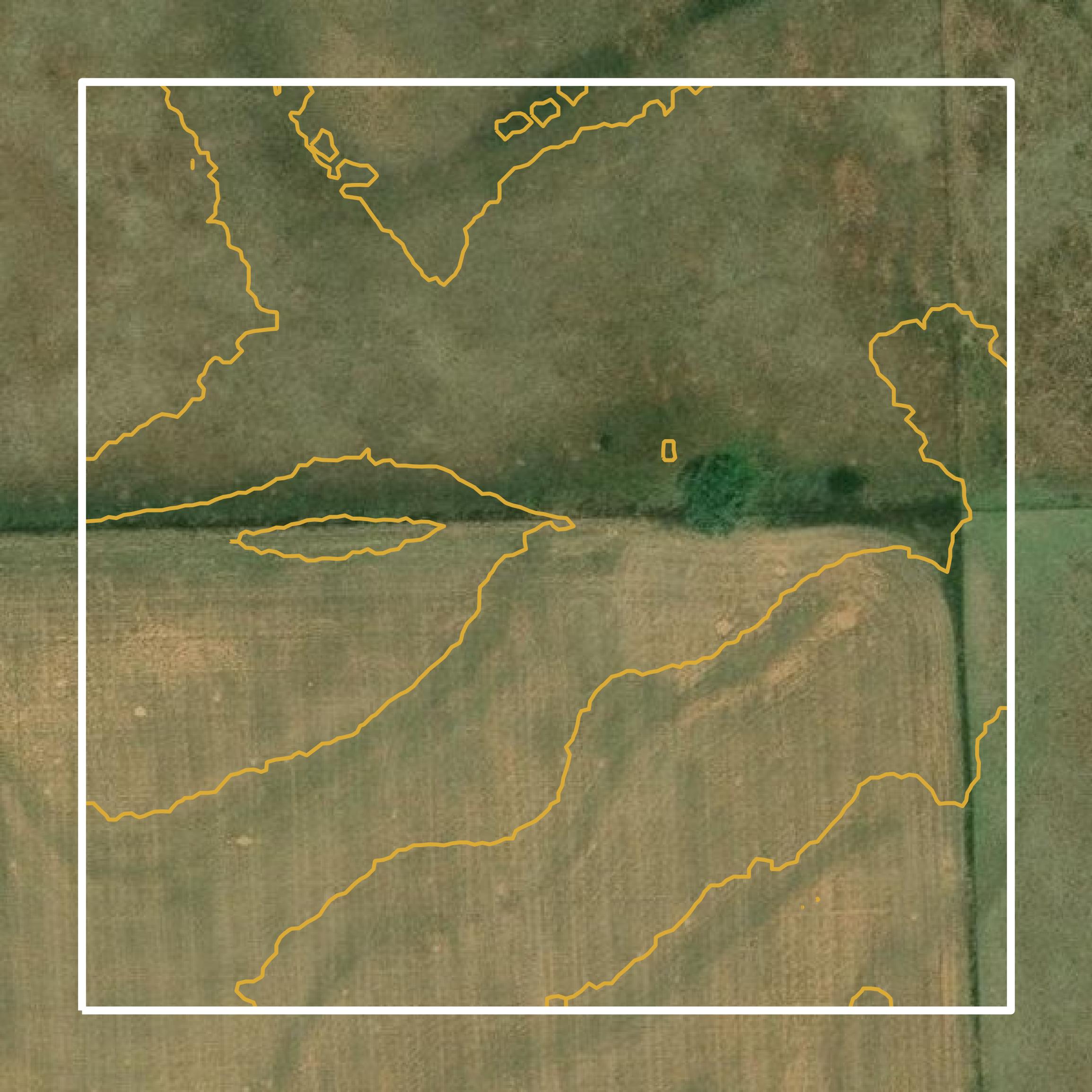 This image shows a contour map in Comanche County created using GIS data in Equator.